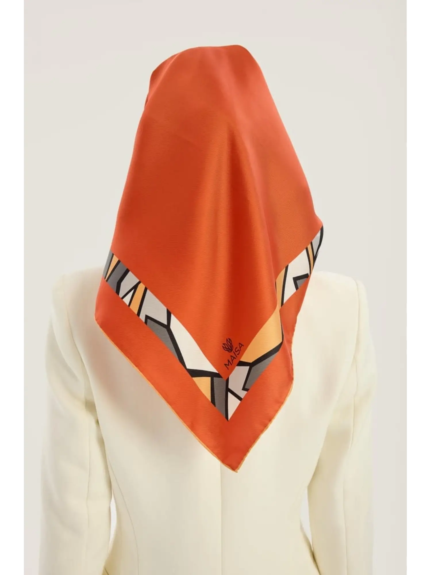 TURUNCU Maisa Aden 90X90 Melburry İpek Eşarp