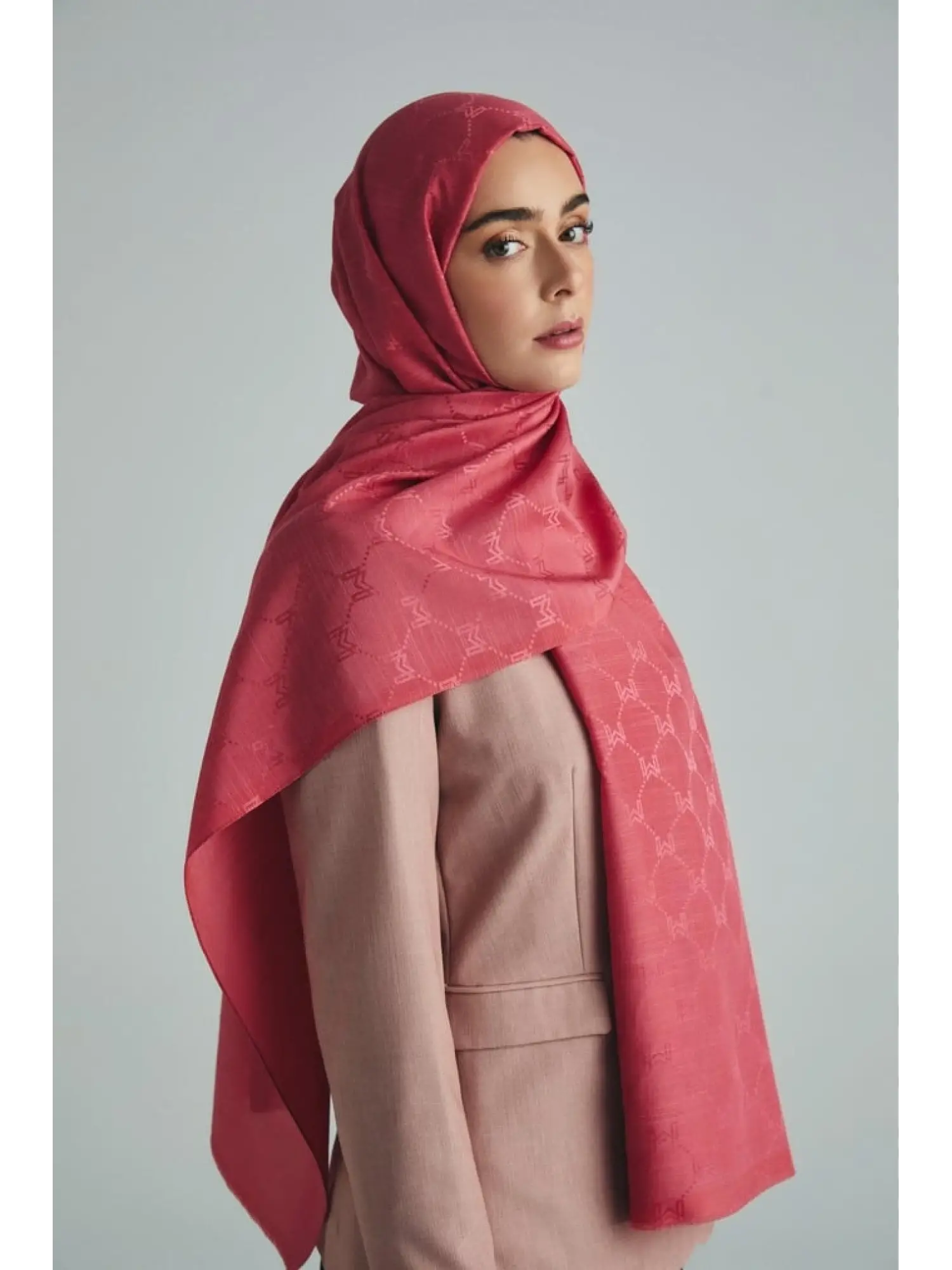 YEŞİL Maisa Neda Jakarlı Pamuk İpek Şal 70x190