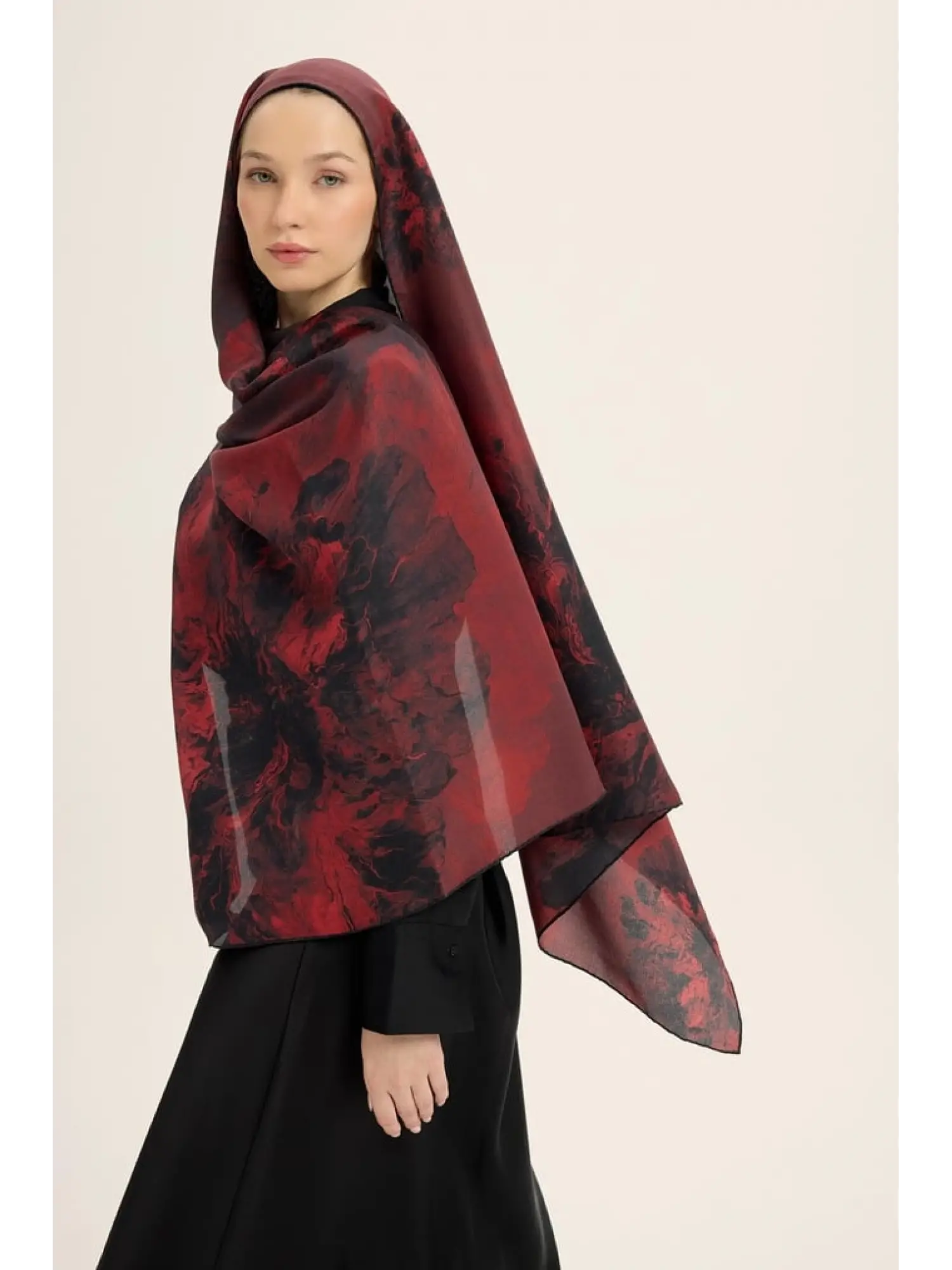 SİYAH Maisa Katre 70x190 Pamuk İpek Şal