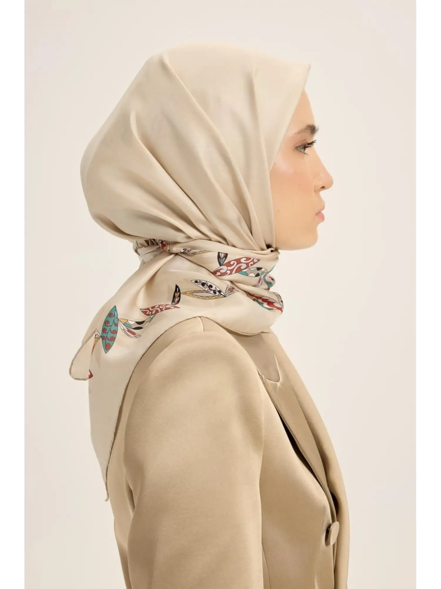 SİYAH Maisa Fer 90X90 Twil İpek Eşarp