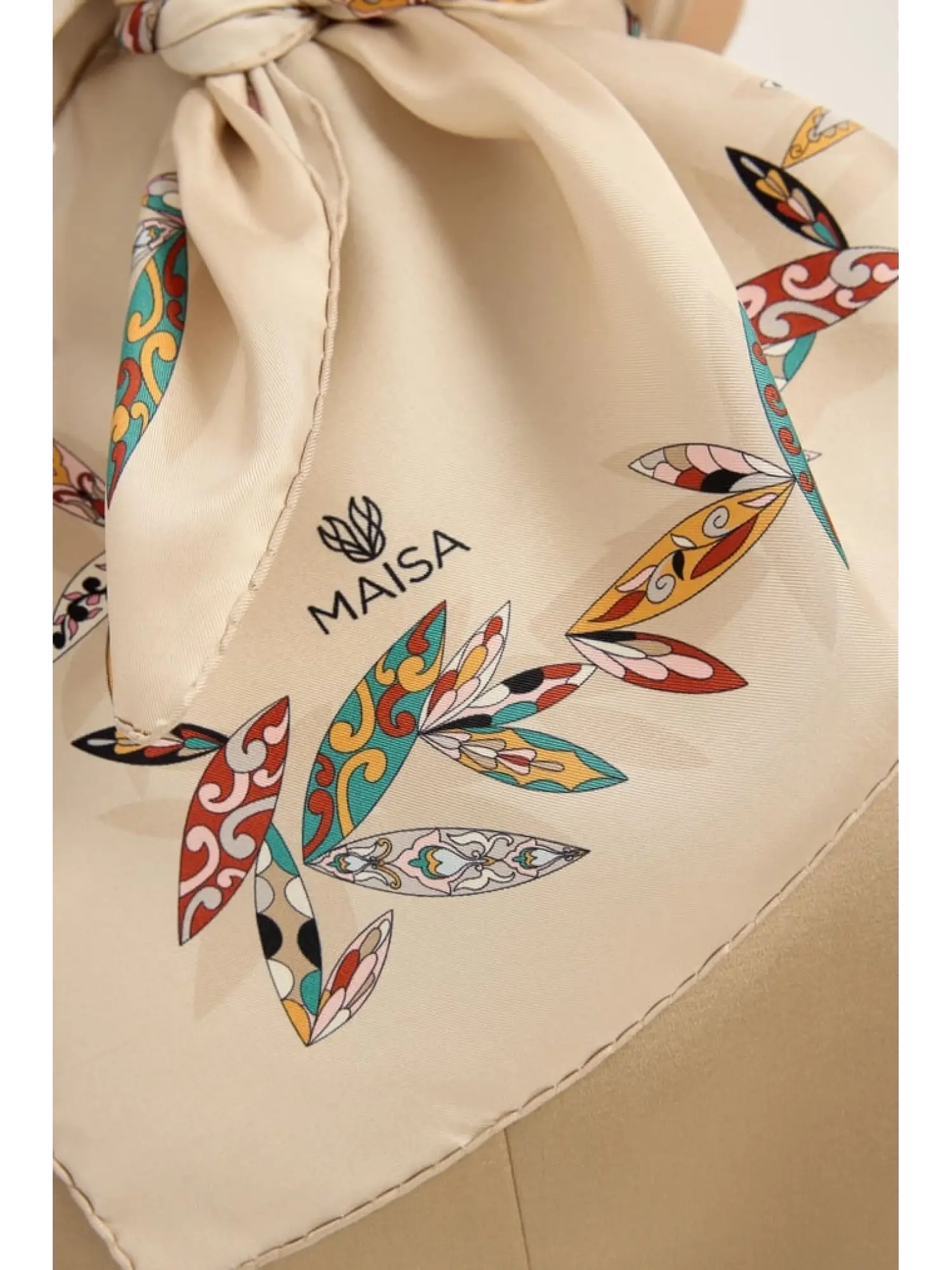 SİYAH Maisa Fer 90X90 Twil İpek Eşarp