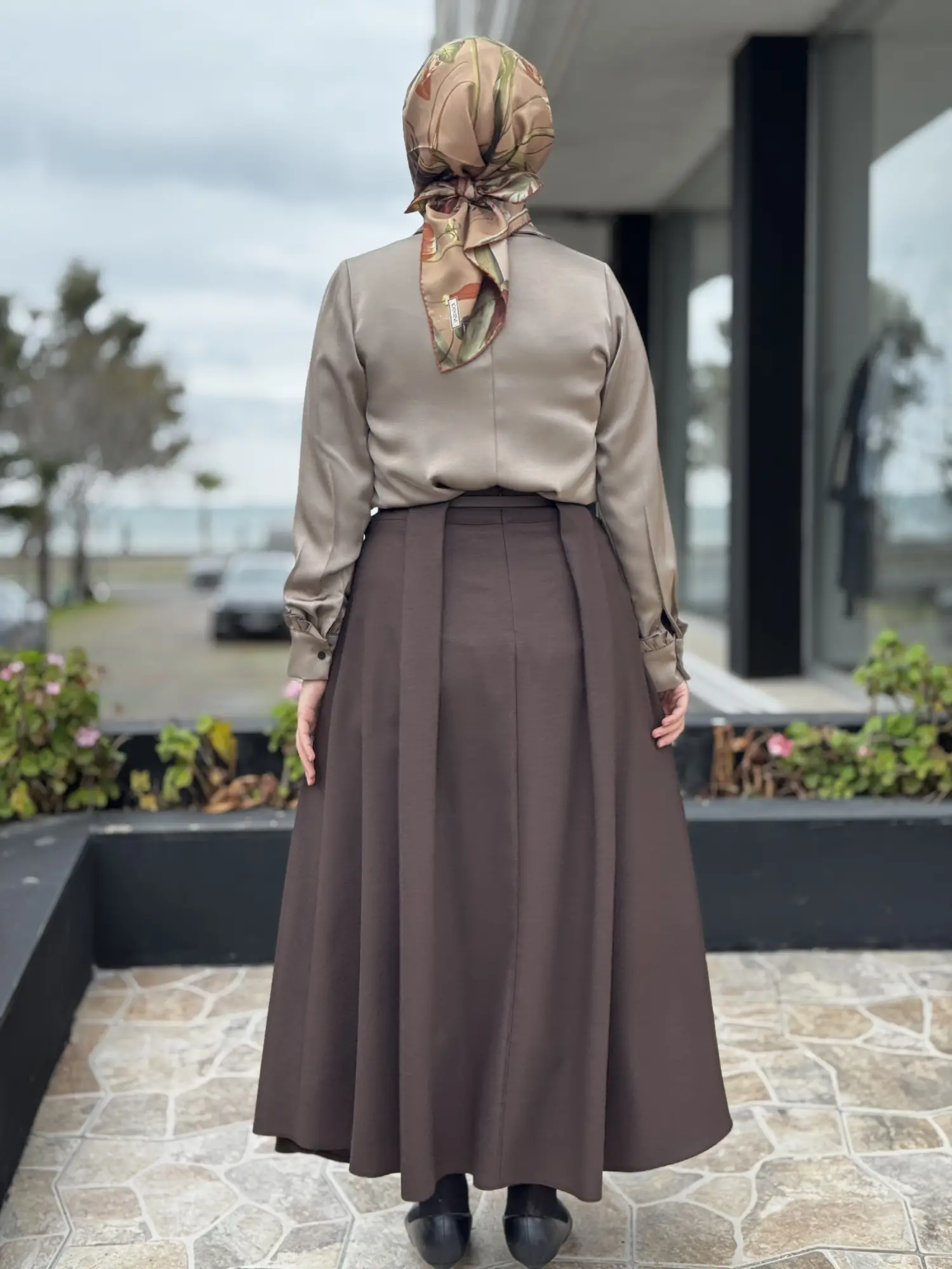 Ghisa Kemerli Pile Detaylı Etek G5385