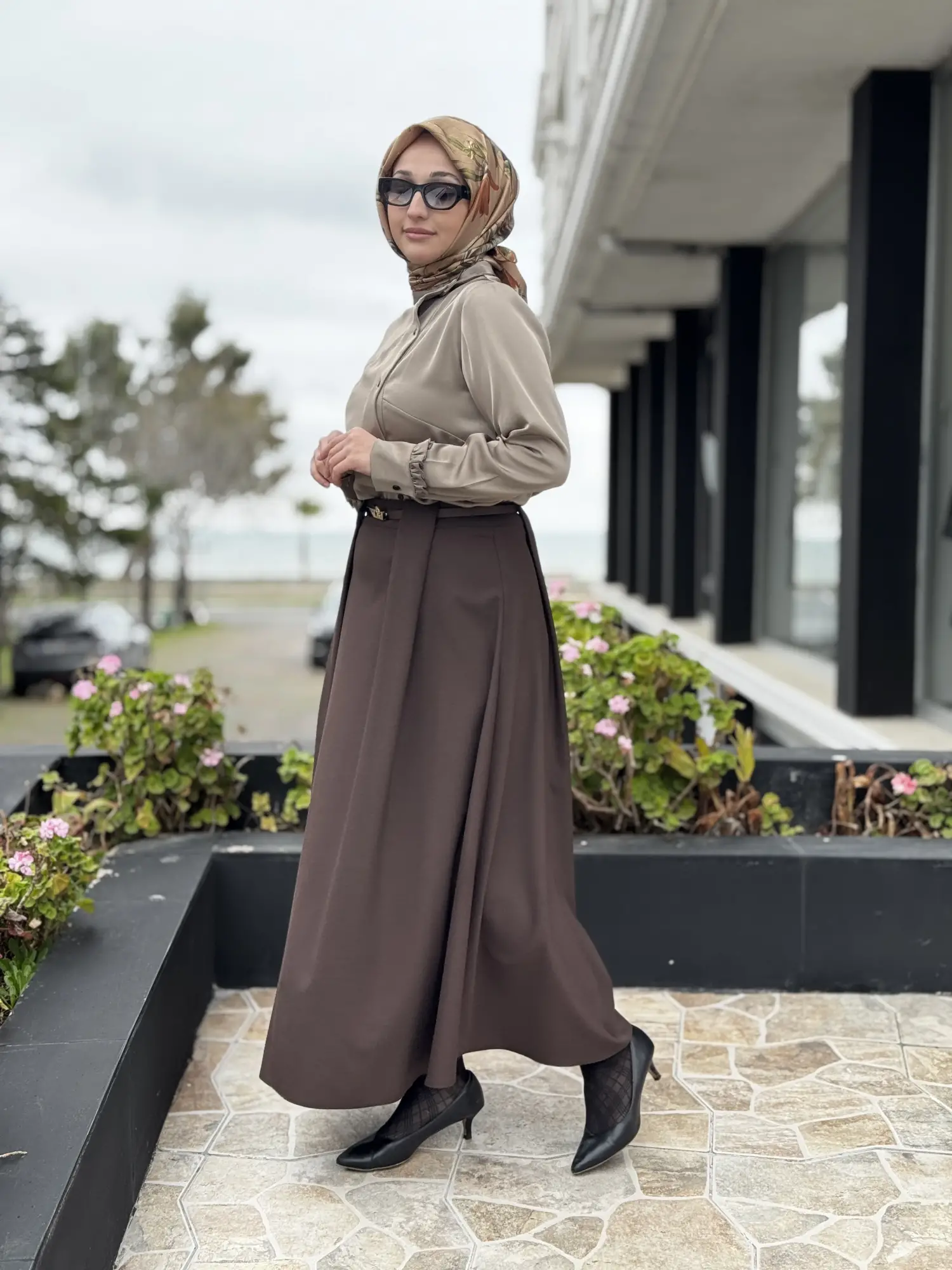 Ghisa Kemerli Pile Detaylı Etek G5385