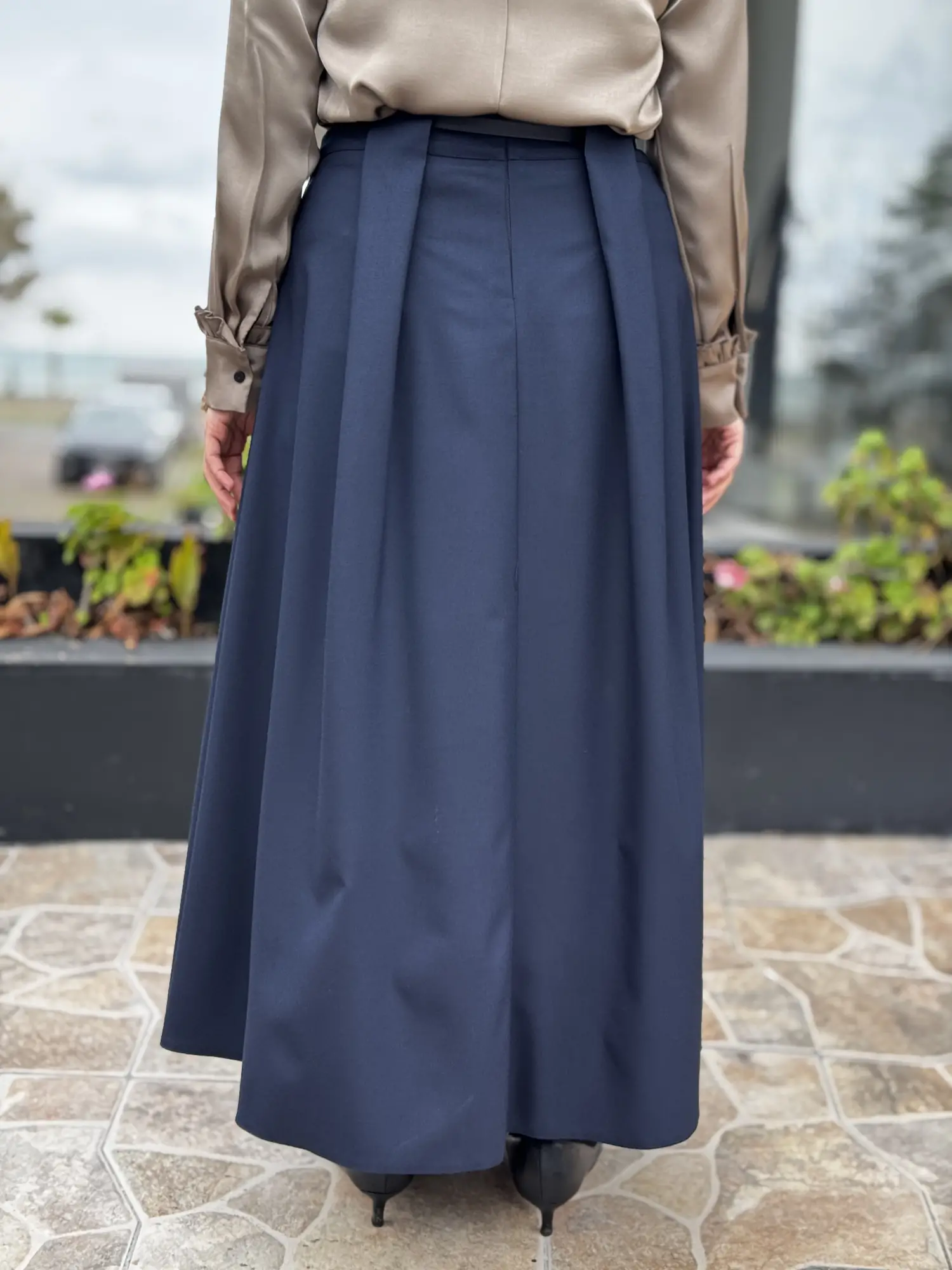 Ghisa Kemerli Pile Detaylı Etek G5385