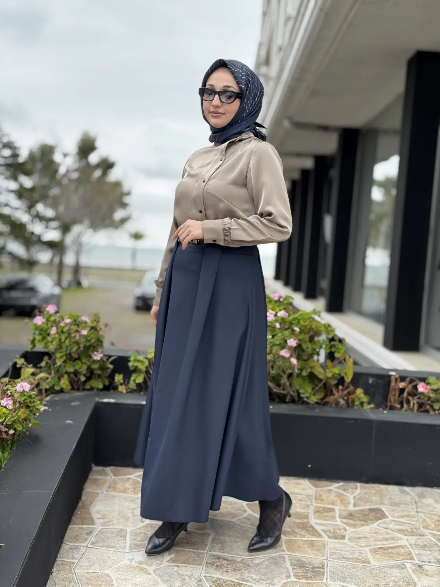 Ghisa Kemerli Pile Detaylı Etek G5385