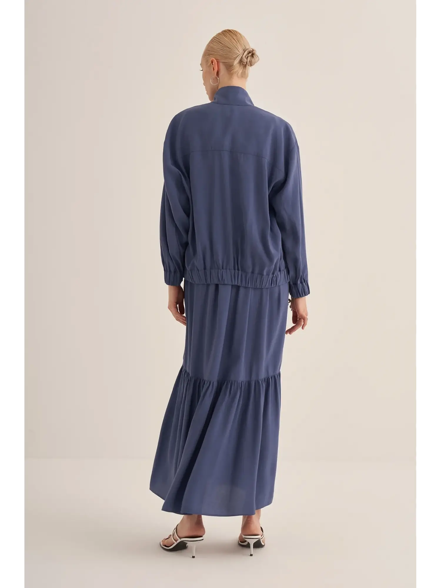 Clande Ceketli Modal 0 Kol Elbise Takım