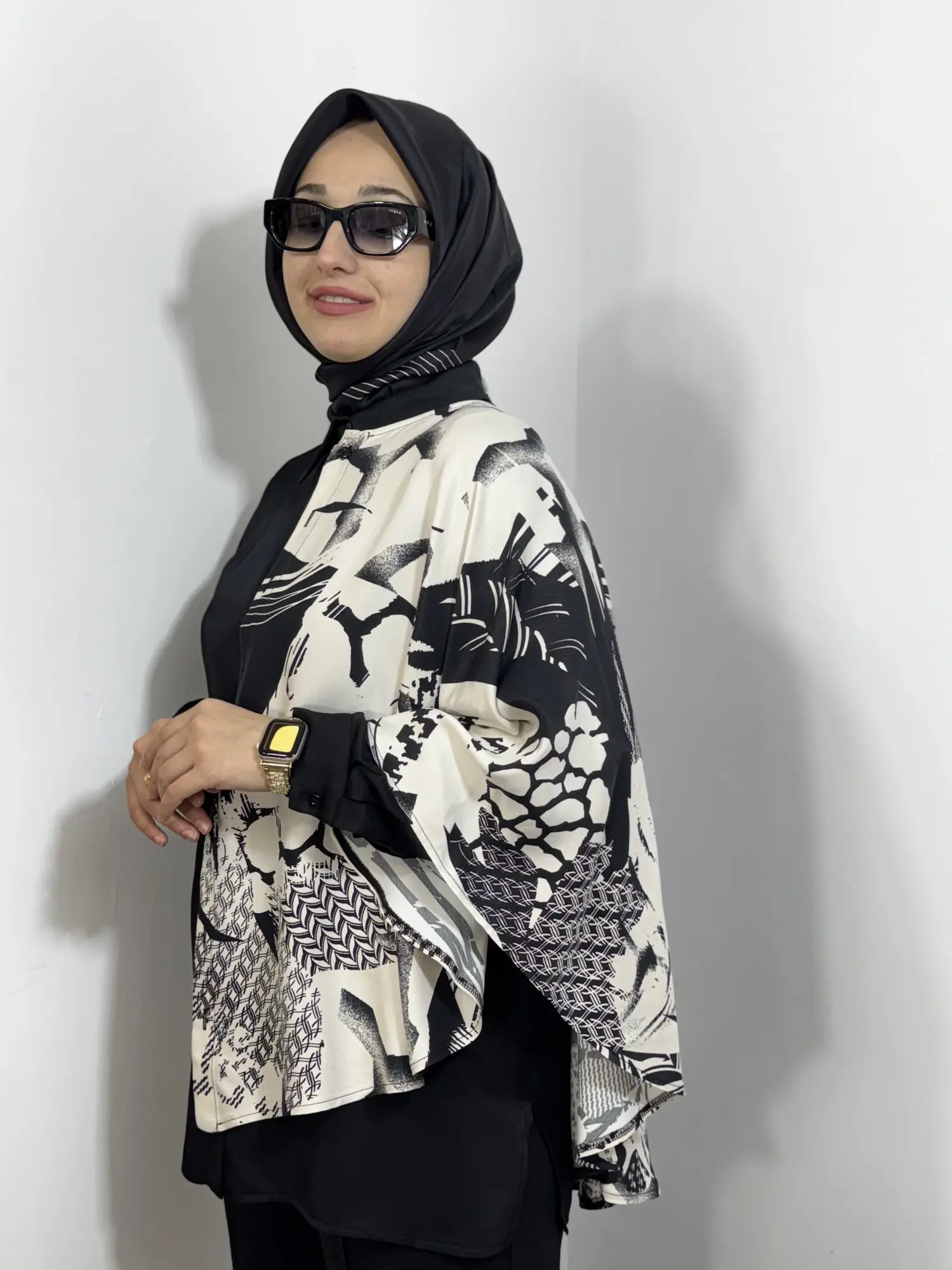 Tığ Triko Çırarılabilir Şal Kombinli Gömlek GML4047