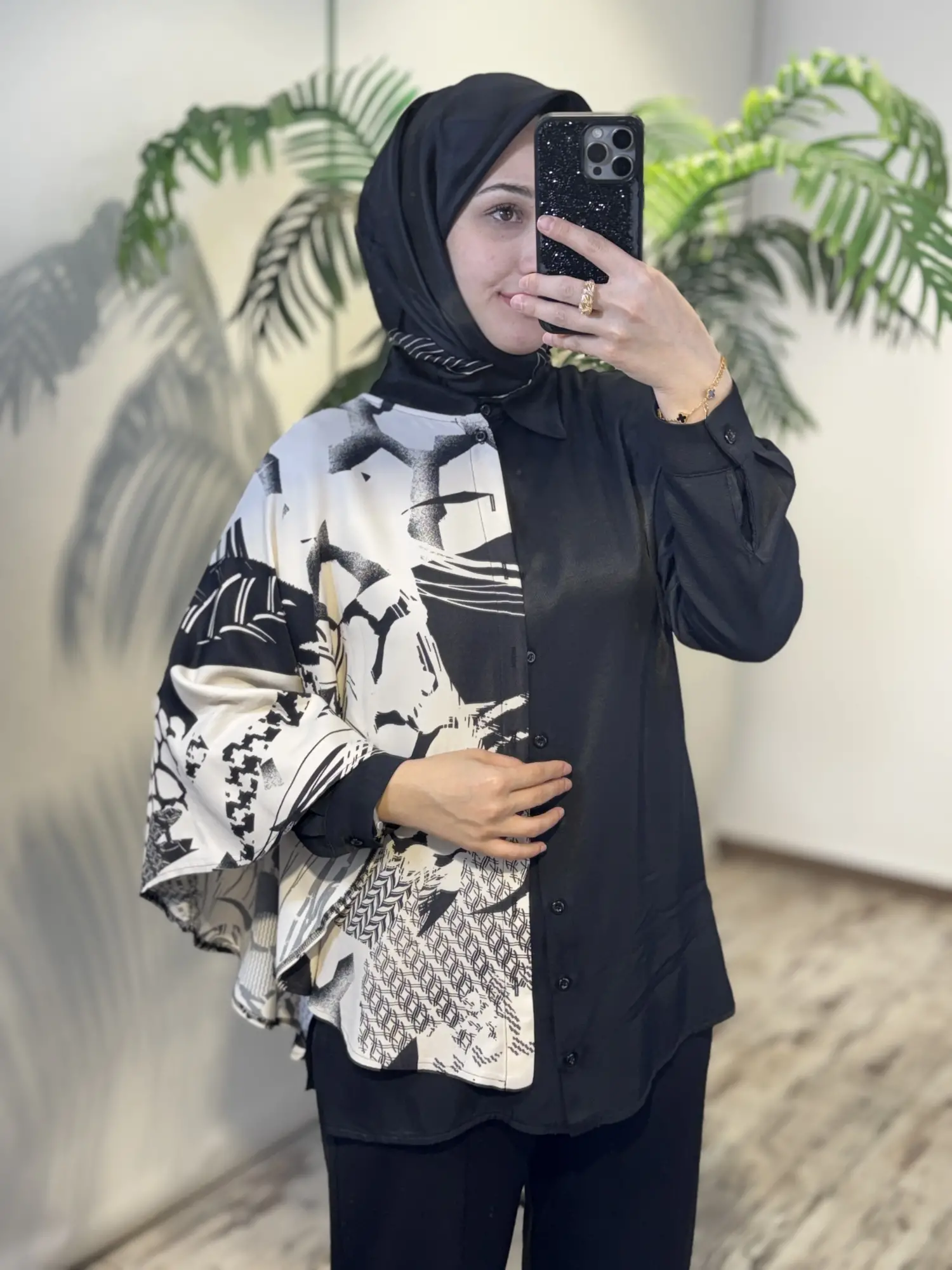 Tığ Triko Çırarılabilir Şal Kombinli Gömlek GML4047