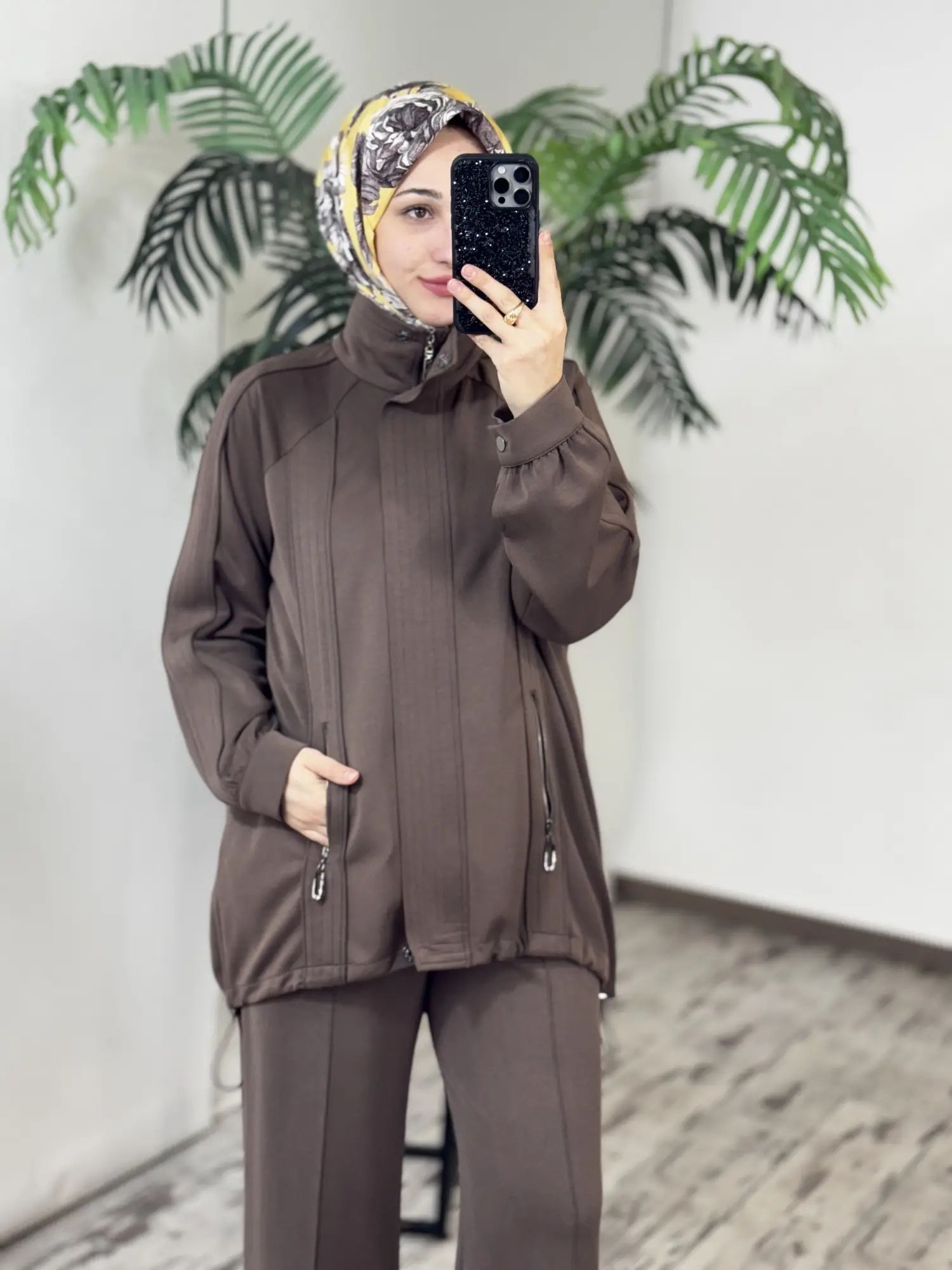 Tığ Triko Dikiş Detaylı Fermuarlı Osyho Kap Pantolon Takım TKM5101