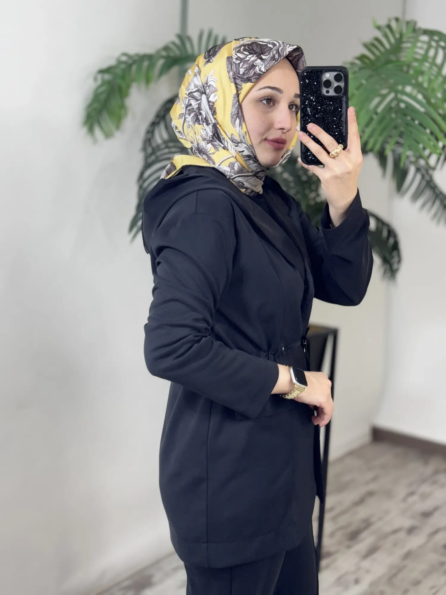 Tığ Triko Paraşüt Kumaş Kombinli Önden Düğmeli Pantolonlu Takım TKM5095