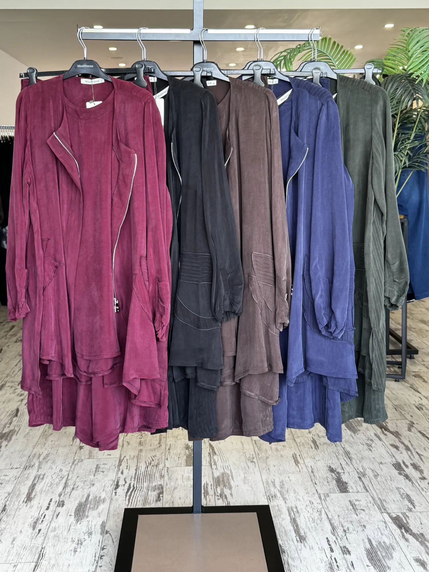 Misswhence 3 lü Cupra İpek Ceket Tunik Pantolon Takım 39208