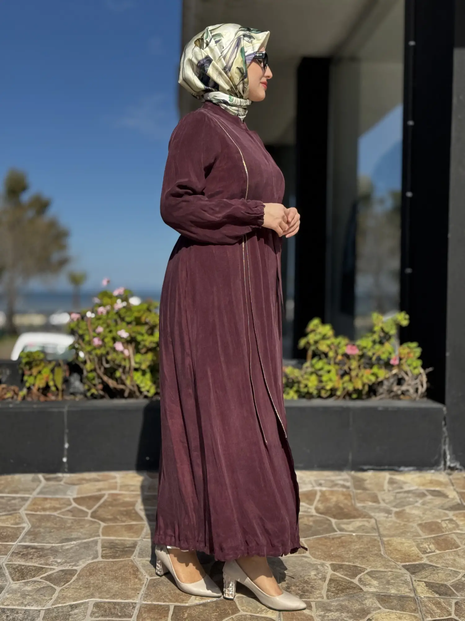 Misswhence İki Yanı Fermuarlı Çıtçıt Kapamalı Cupra İpek Farece / Pardesü 39501