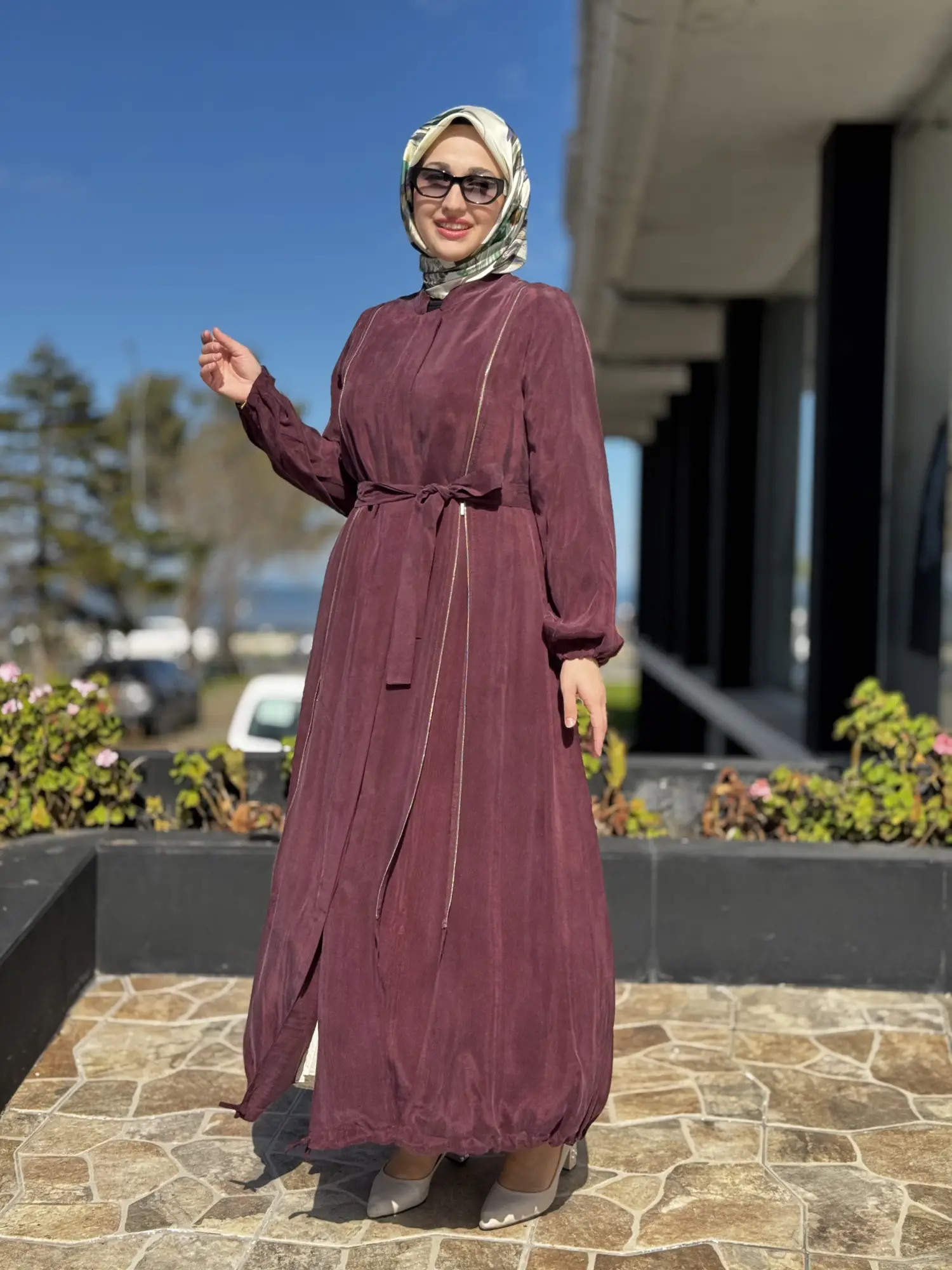 Misswhence İki Yanı Fermuarlı Çıtçıt Kapamalı Cupra İpek Farece / Pardesü 39501