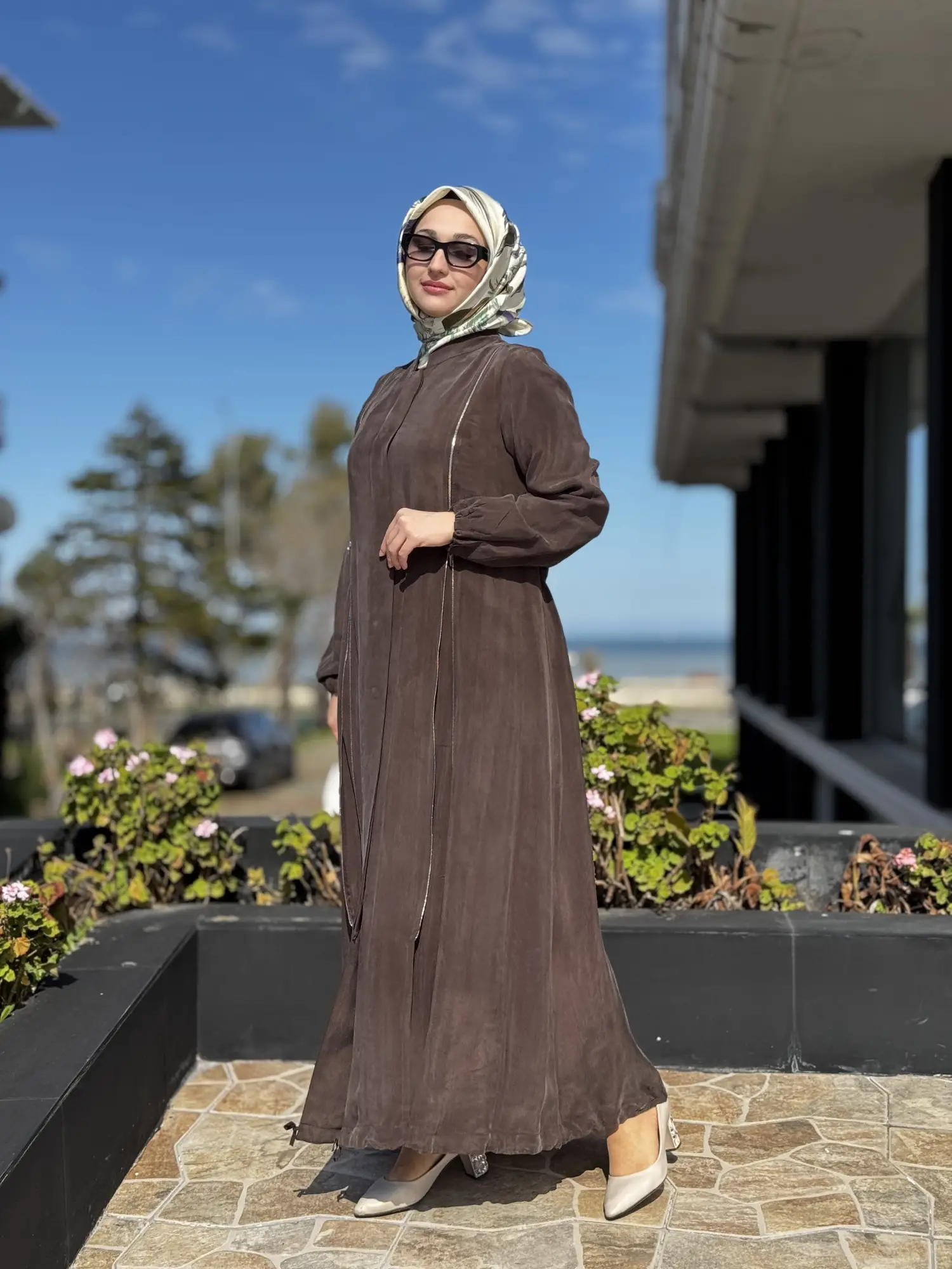 Misswhence İki Yanı Fermuarlı Çıtçıt Kapamalı Cupra İpek Farece / Pardesü 39501