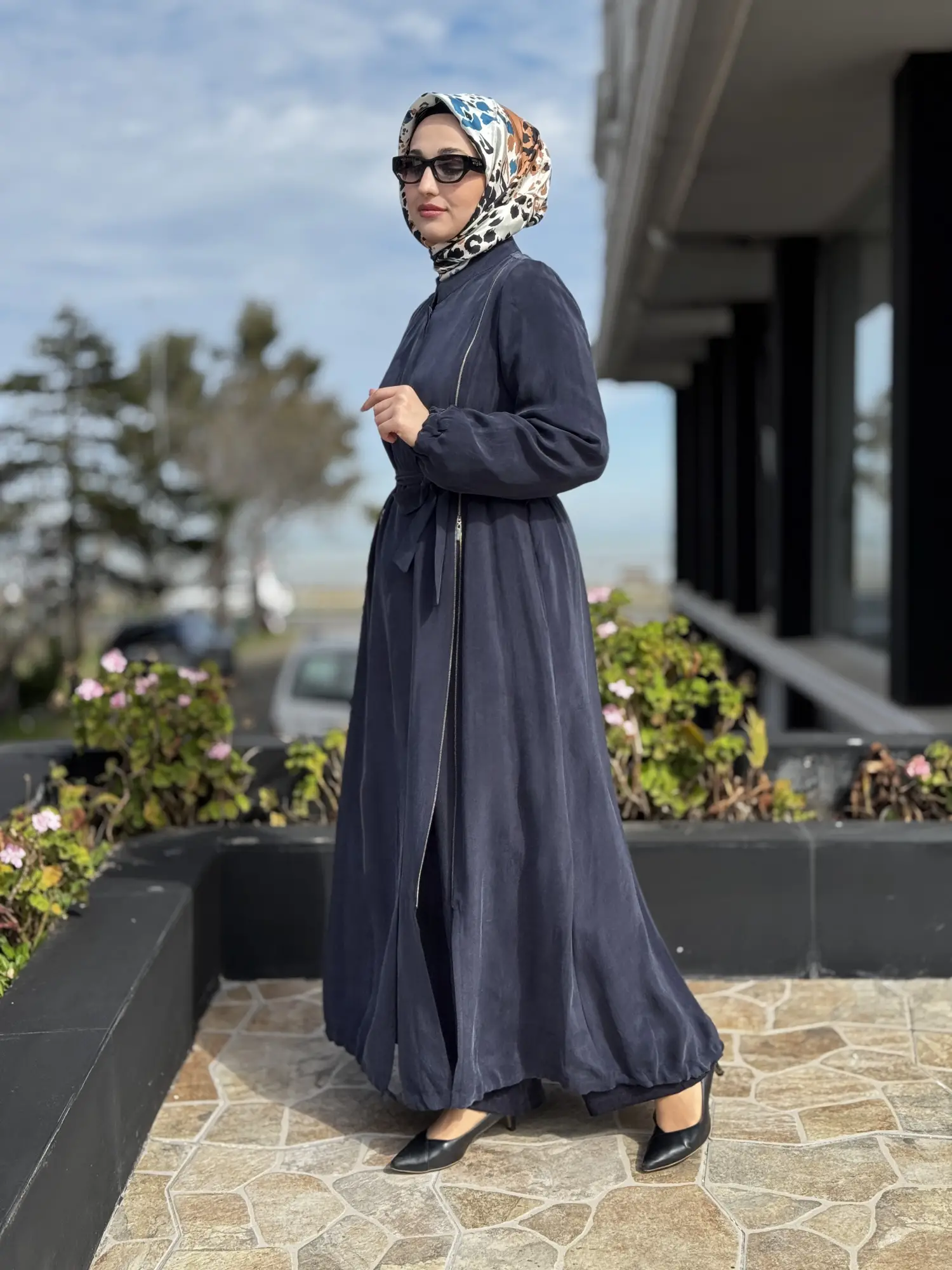 Misswhence İki Yanı Fermuarlı Çıtçıt Kapamalı Cupra İpek Farece / Pardesü 39501