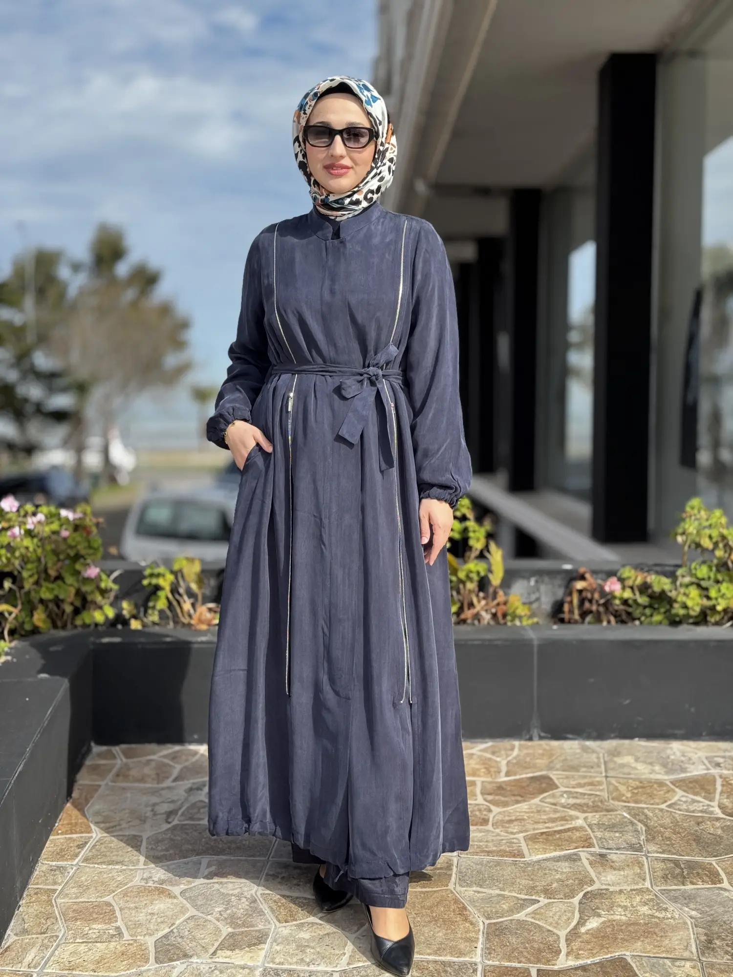 Misswhence İki Yanı Fermuarlı Çıtçıt Kapamalı Cupra İpek Farece / Pardesü 39501