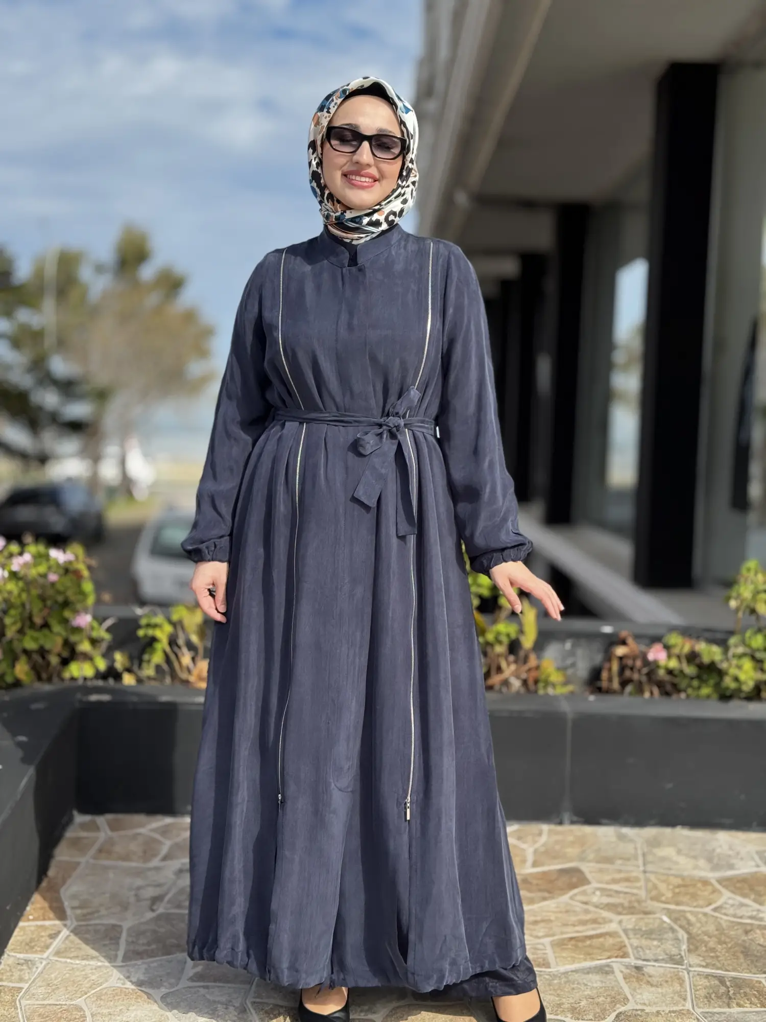 Misswhence İki Yanı Fermuarlı Çıtçıt Kapamalı Cupra İpek Farece / Pardesü 39501