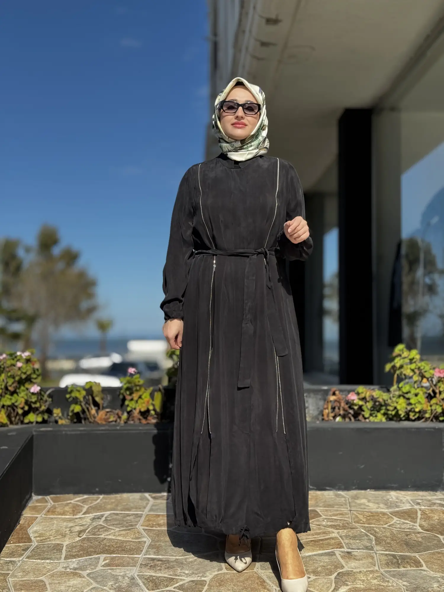 Misswhence İki Yanı Fermuarlı Çıtçıt Kapamalı Cupra İpek Farece / Pardesü 39501