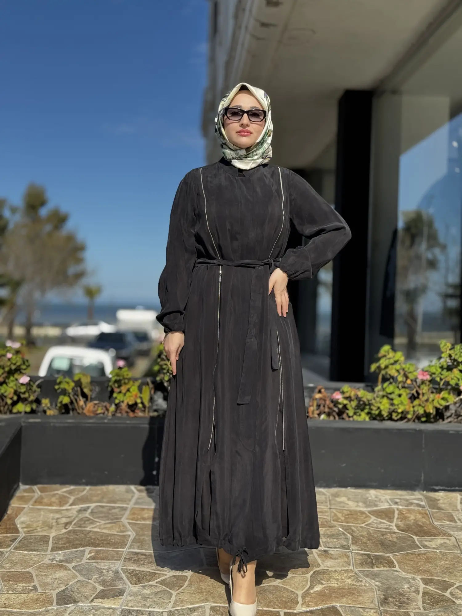 Misswhence İki Yanı Fermuarlı Çıtçıt Kapamalı Cupra İpek Farece / Pardesü 39501