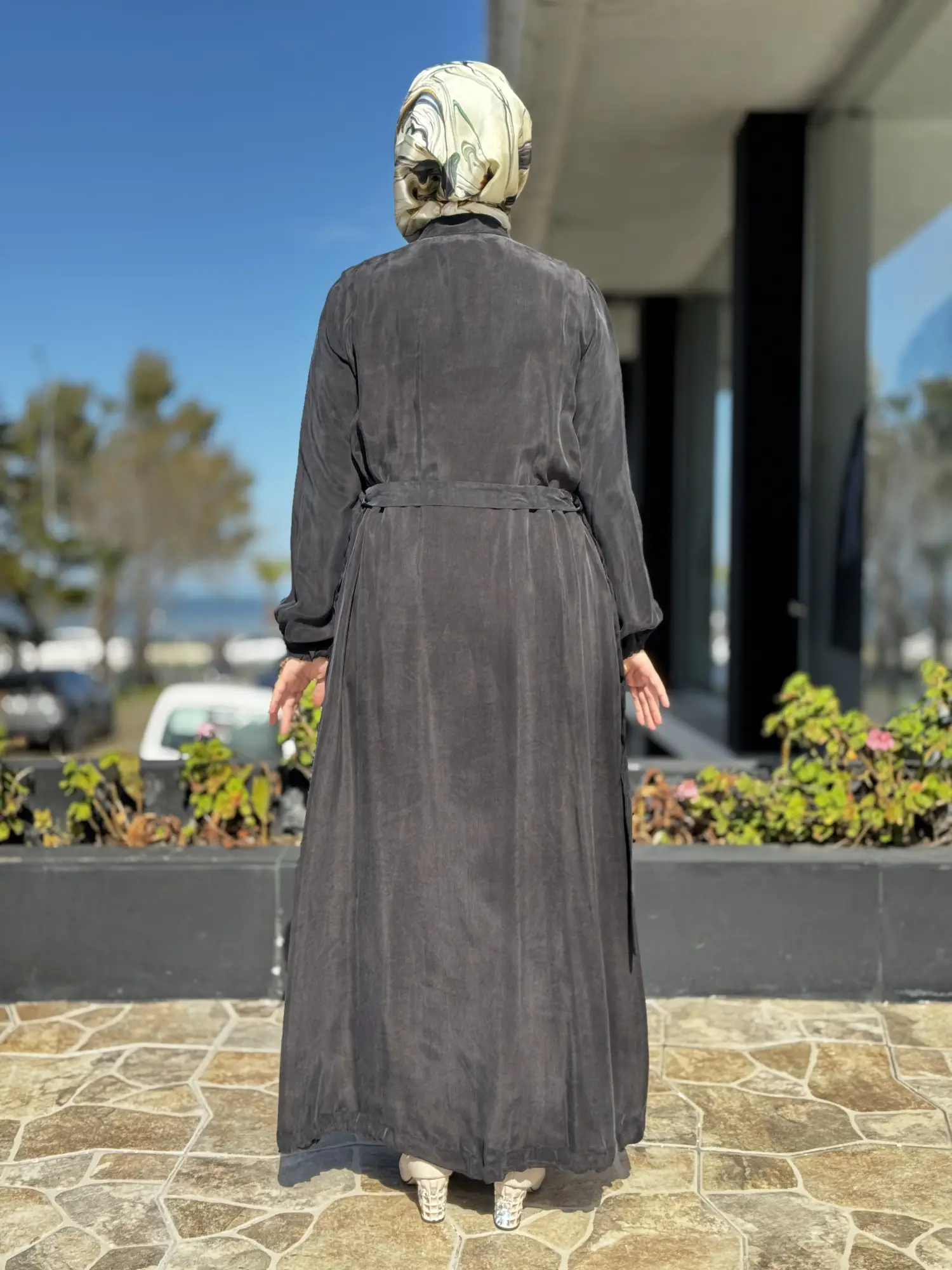 Misswhence İki Yanı Fermuarlı Çıtçıt Kapamalı Cupra İpek Farece / Pardesü 39501