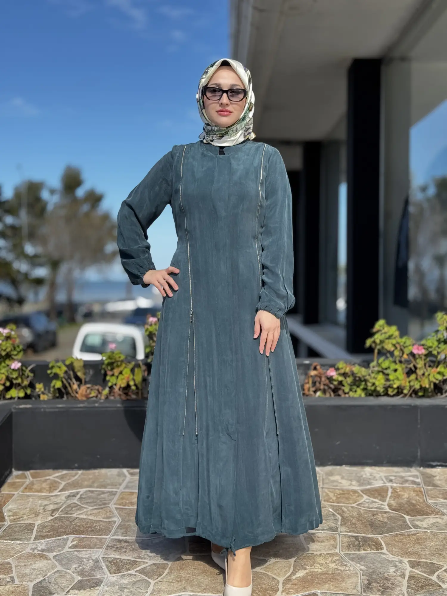 Misswhence İki Yanı Fermuarlı Çıtçıt Kapamalı Cupra İpek Farece / Pardesü 39501