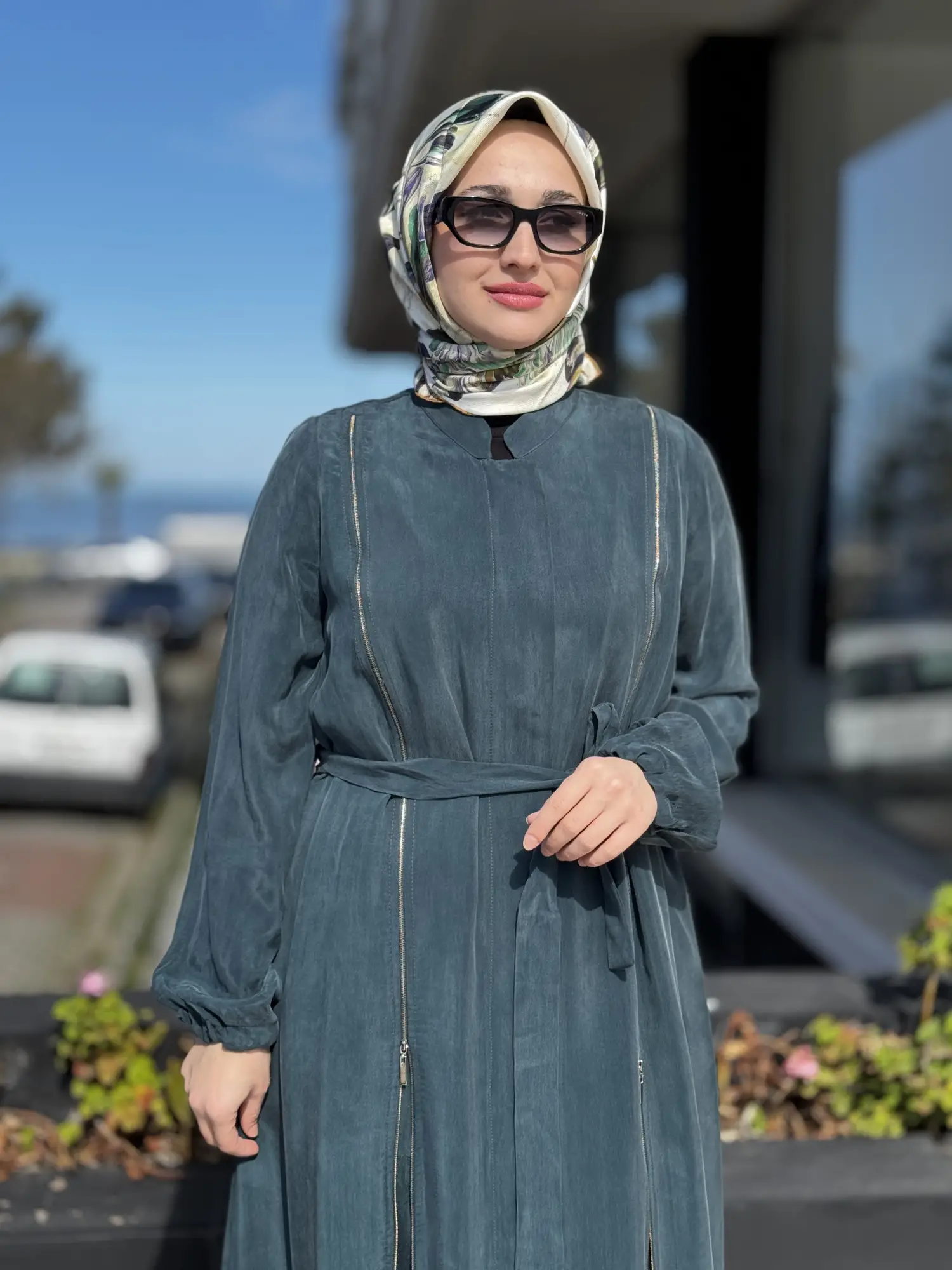 Misswhence İki Yanı Fermuarlı Çıtçıt Kapamalı Cupra İpek Farece / Pardesü 39501