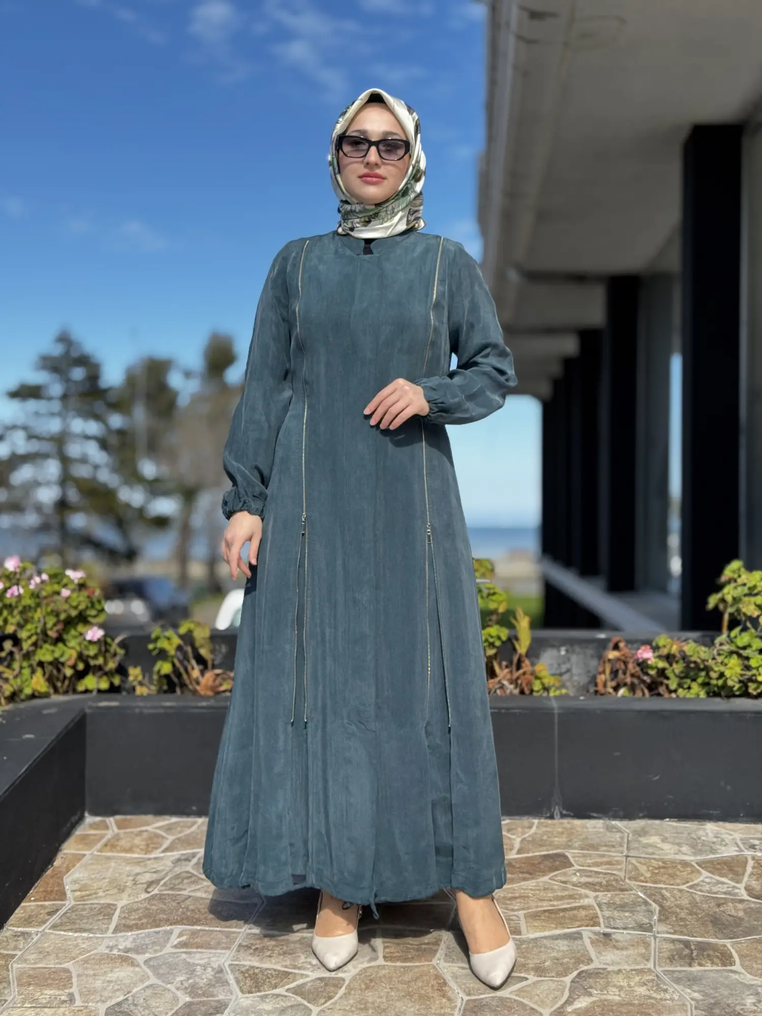 Misswhence İki Yanı Fermuarlı Çıtçıt Kapamalı Cupra İpek Farece / Pardesü 39501