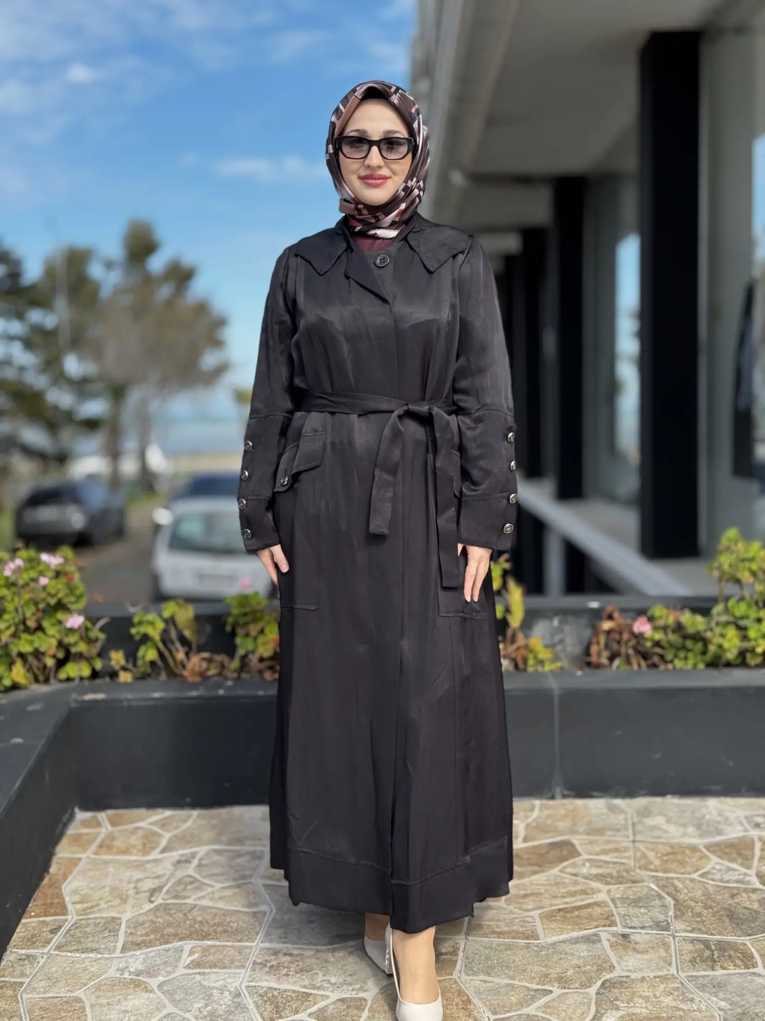 Misswhence Cep Detaylı Kapüşonlu Chanel Keten Pardesü 39504