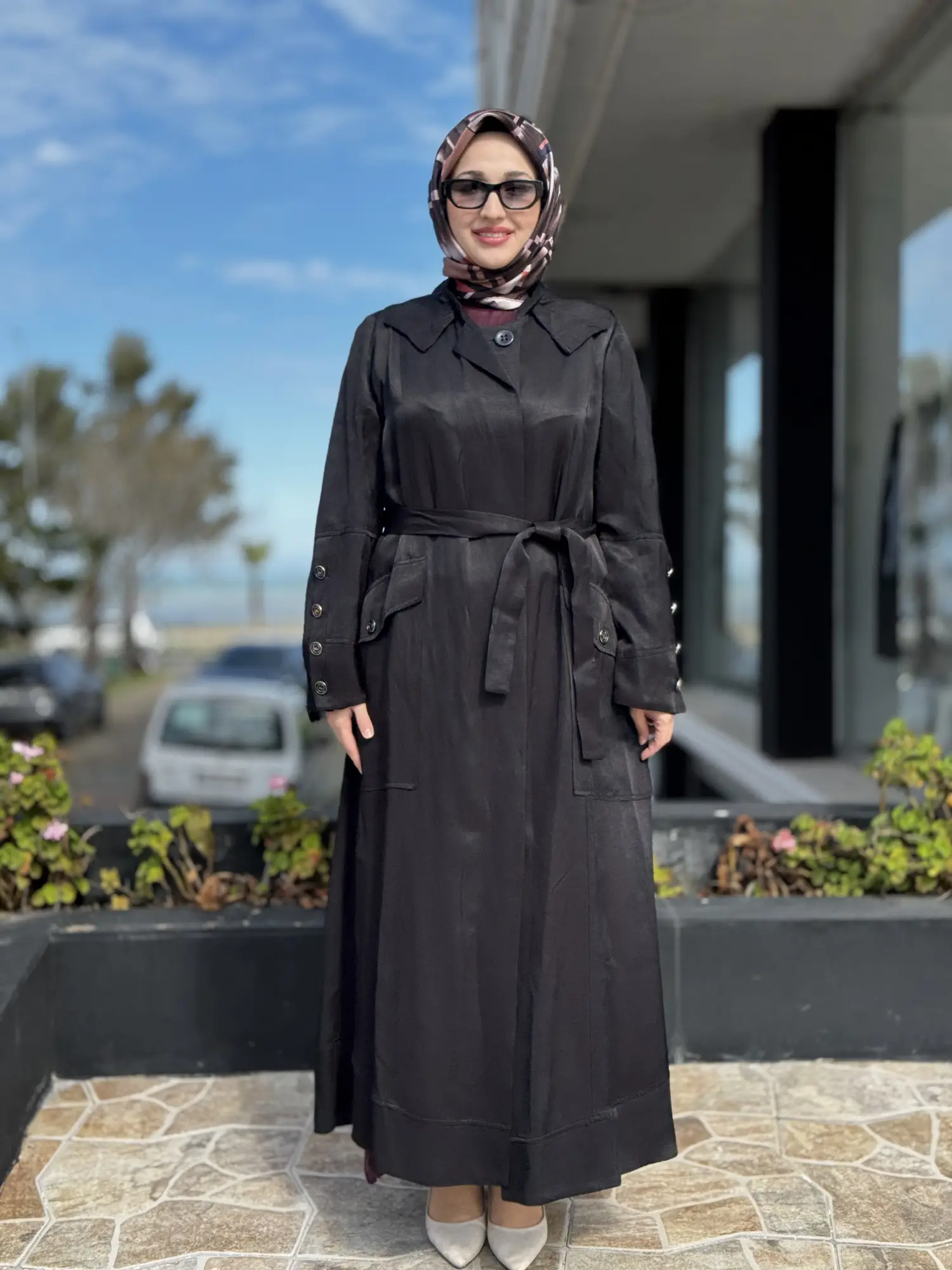 Misswhence Cep Detaylı Kapüşonlu Chanel Keten Pardesü 39504