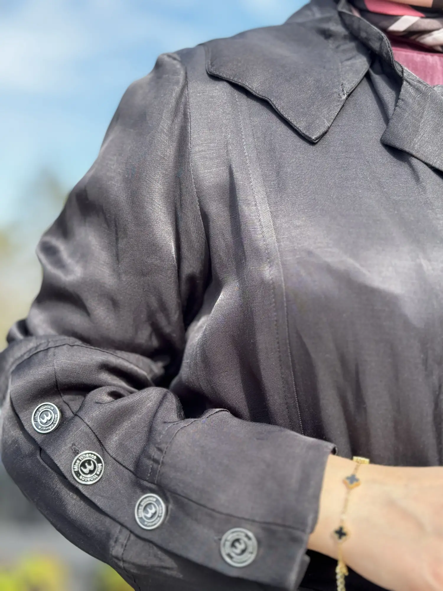 Misswhence Cep Detaylı Kapüşonlu Chanel Keten Pardesü 39504