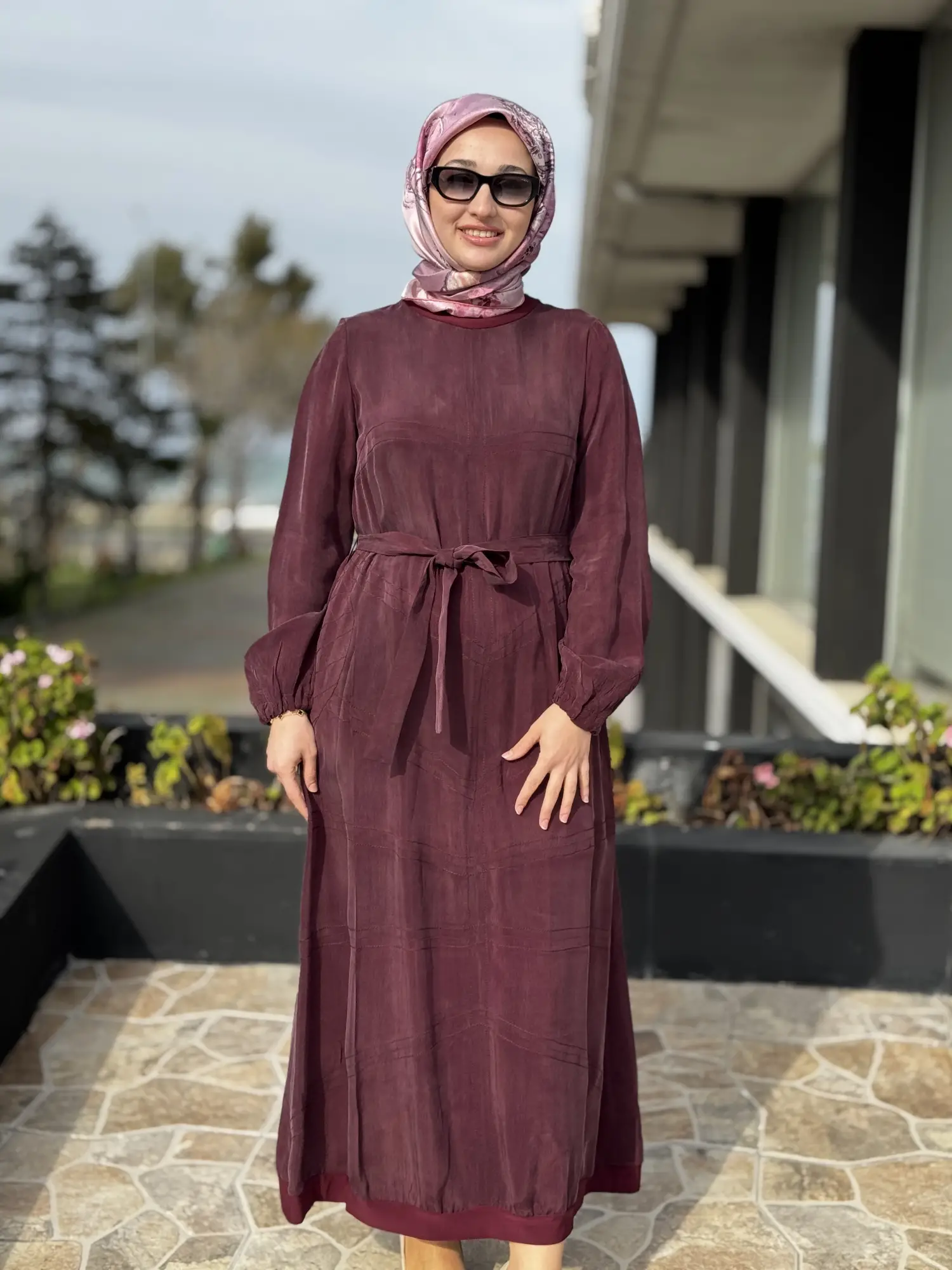 Misswhence Spor Dikiş Detaylı Cupra İpek Elbise 39800