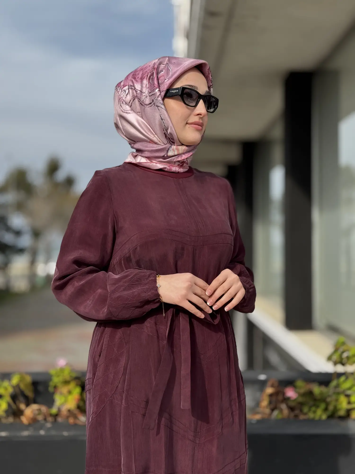 Misswhence Spor Dikiş Detaylı Cupra İpek Elbise 39800