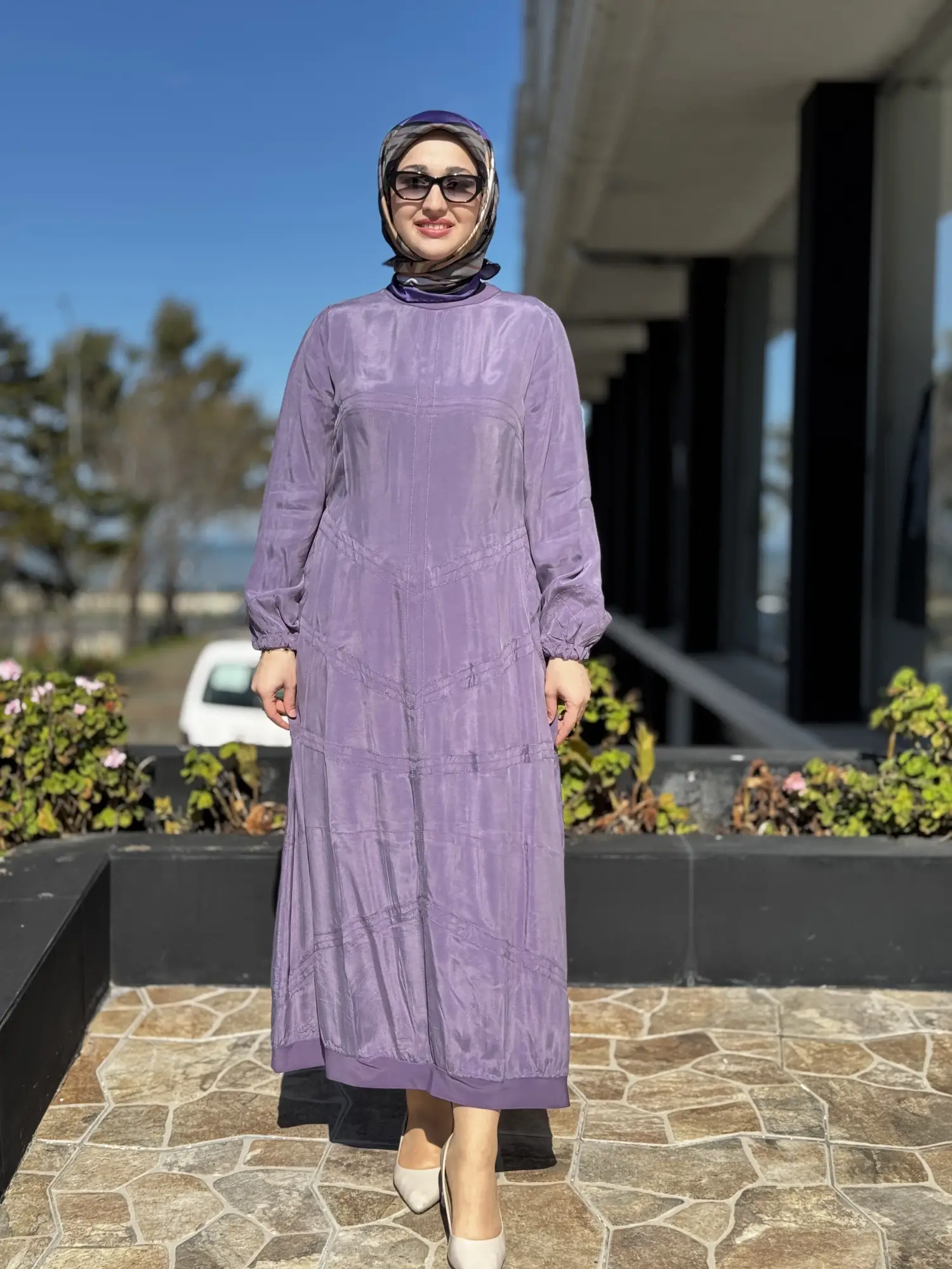 Misswhence Spor Dikiş Detaylı Cupra İpek Elbise 39800