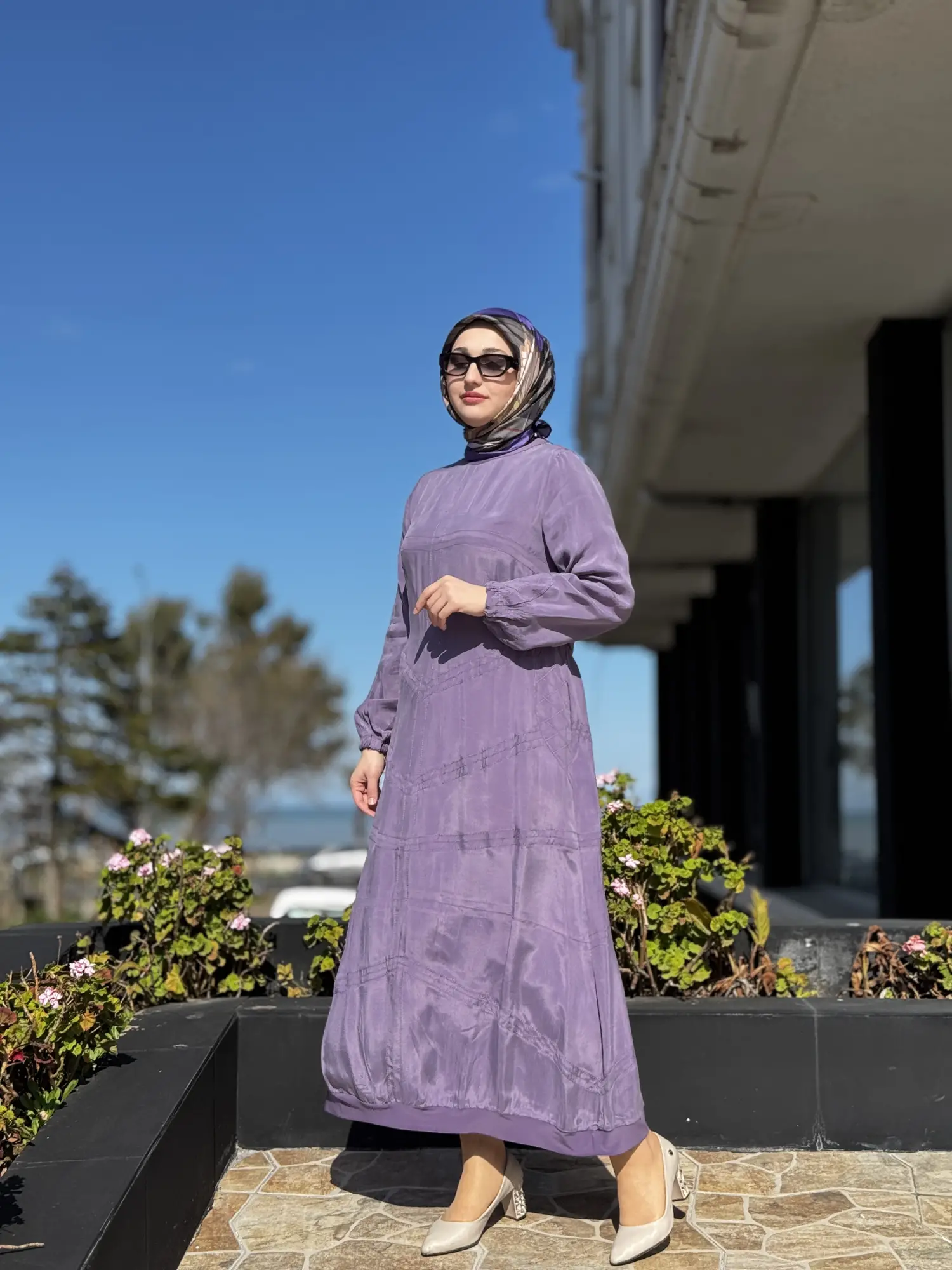 Misswhence Spor Dikiş Detaylı Cupra İpek Elbise 39800