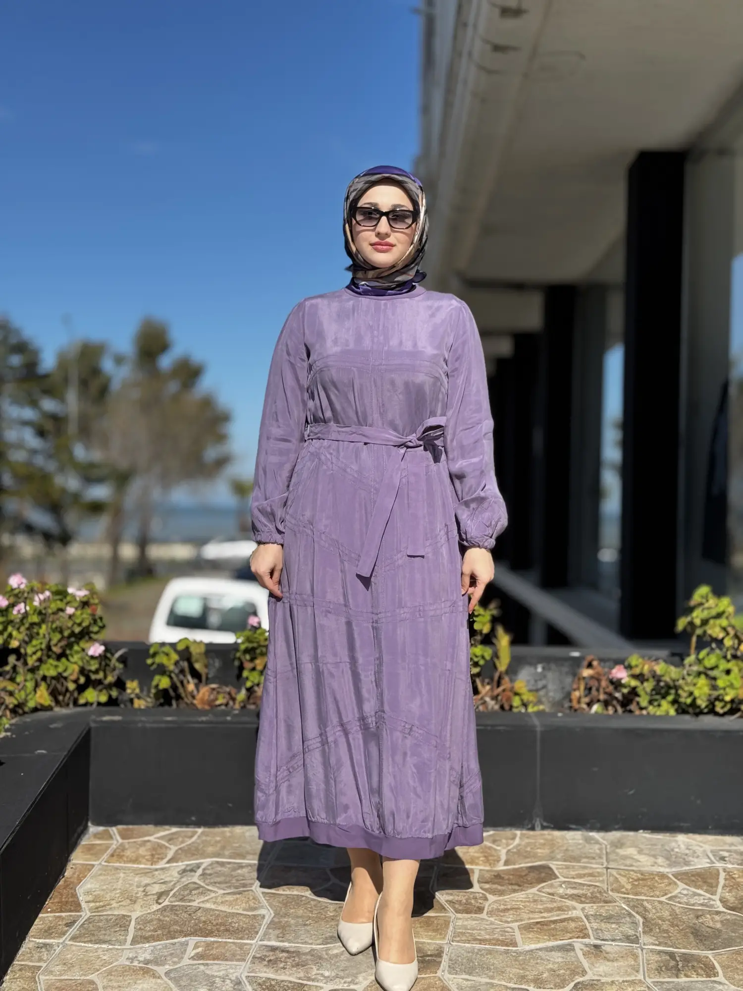 Misswhence Spor Dikiş Detaylı Cupra İpek Elbise 39800