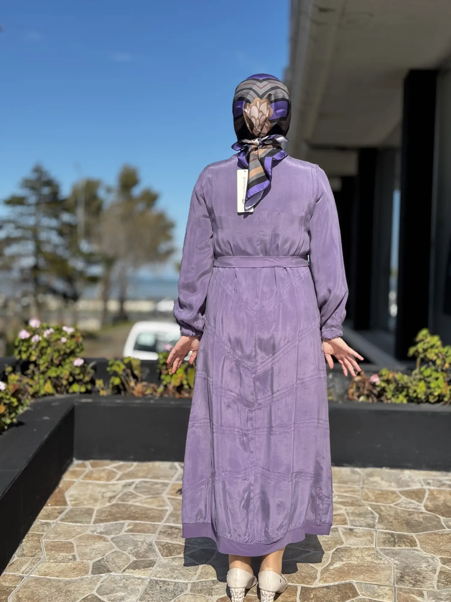 Misswhence Spor Dikiş Detaylı Cupra İpek Elbise 39800