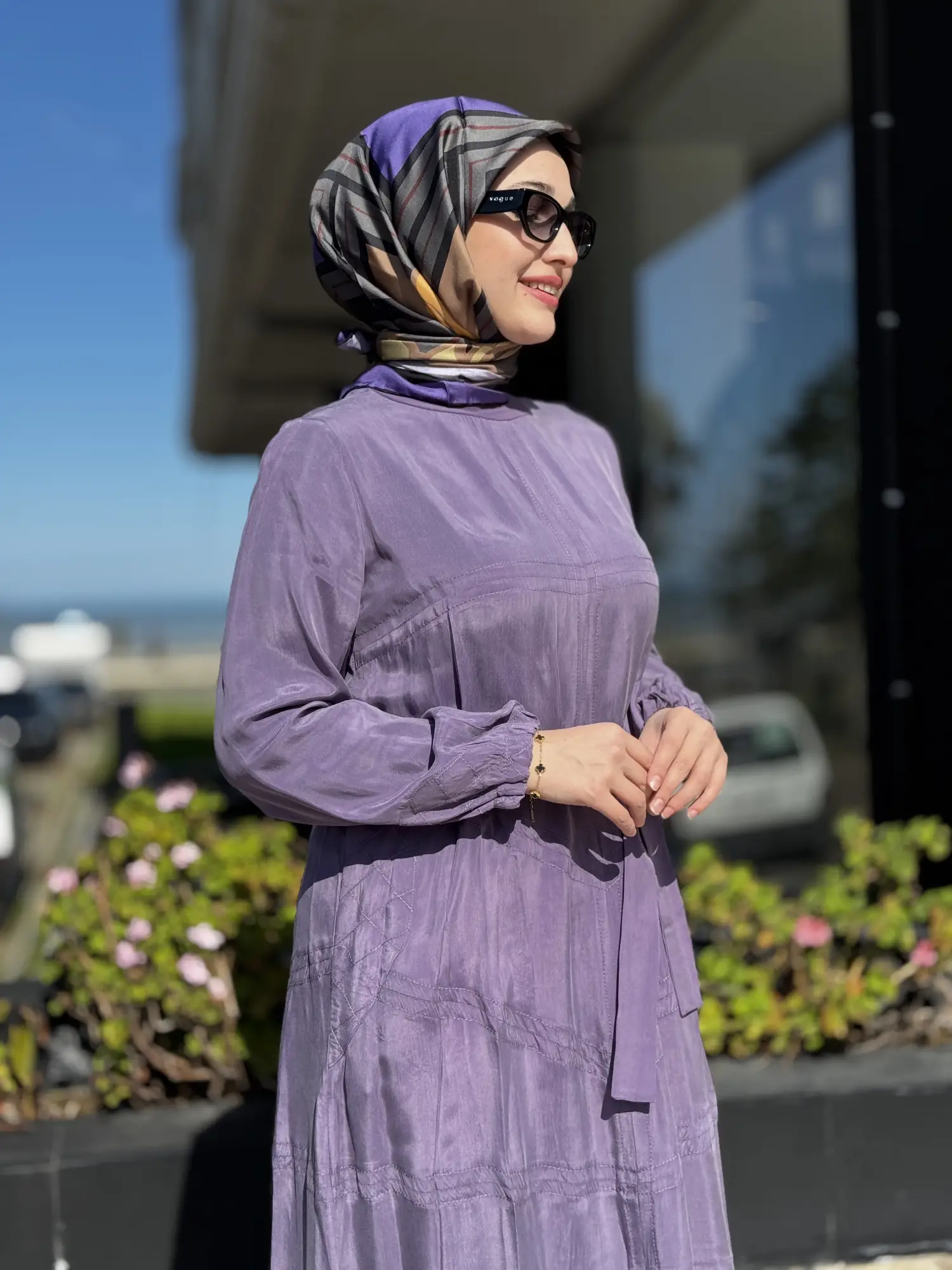 Misswhence Spor Dikiş Detaylı Cupra İpek Elbise 39800