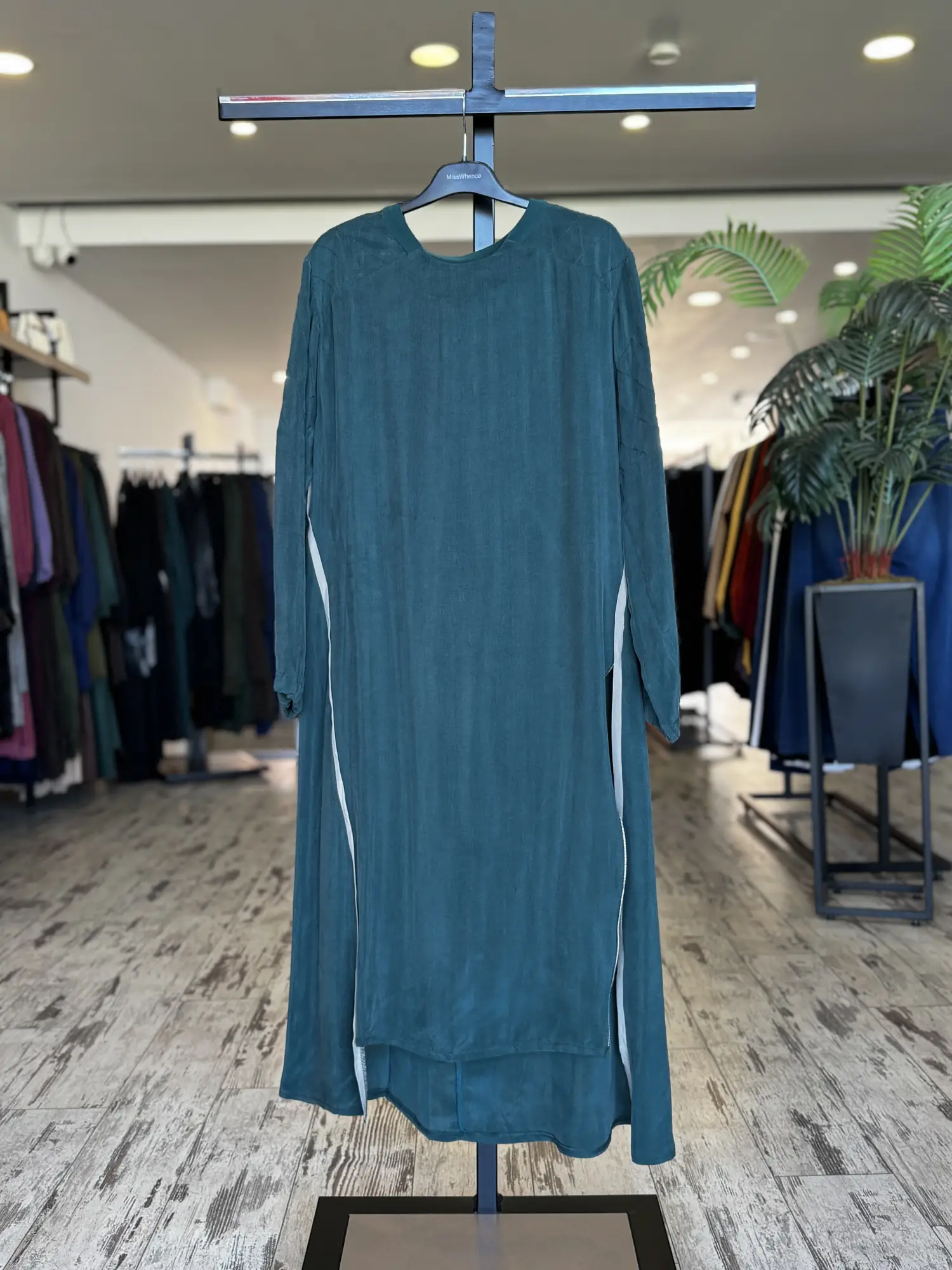 Misswhence Fermuar Detaylı Maxi Boy Cupra İpek Tunik 39031