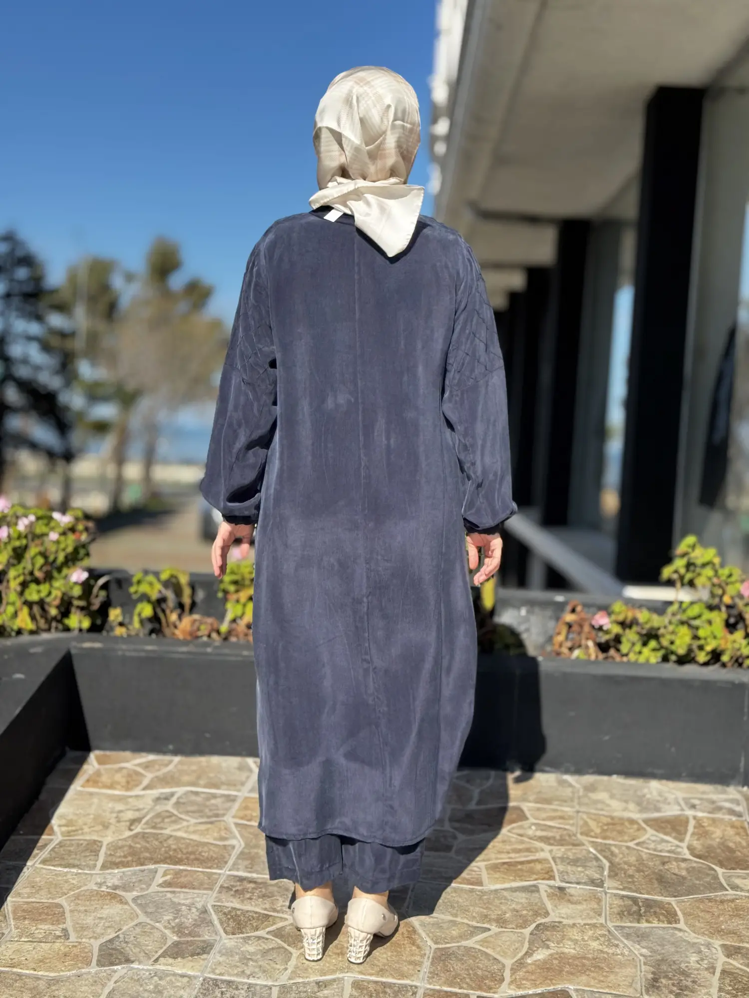 Misswhence Fermuar Detaylı Maxi Boy Cupra İpek Tunik 39031