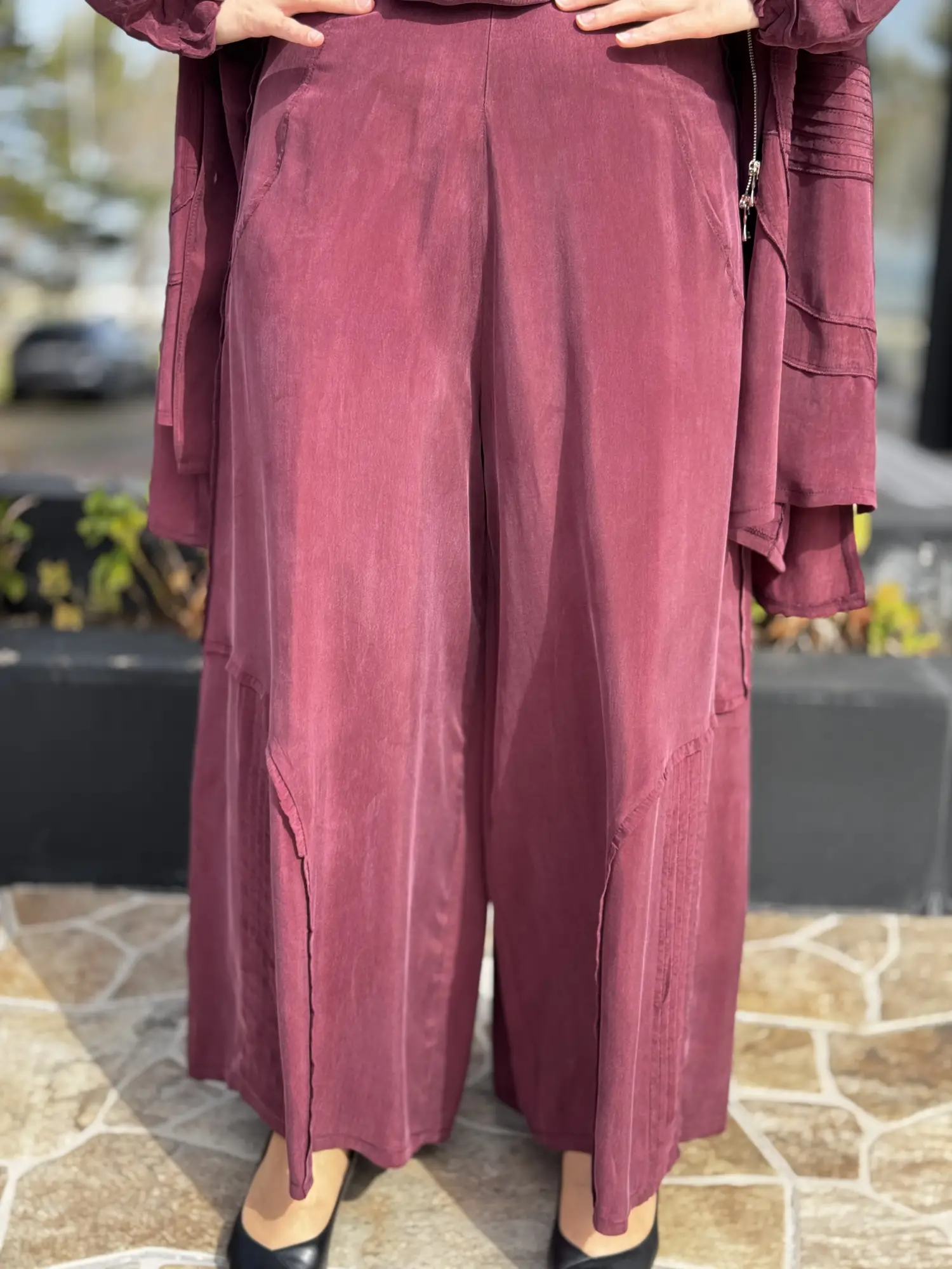 Misswhence 3 lü Cupra İpek Ceket Tunik Pantolon Takım 39208