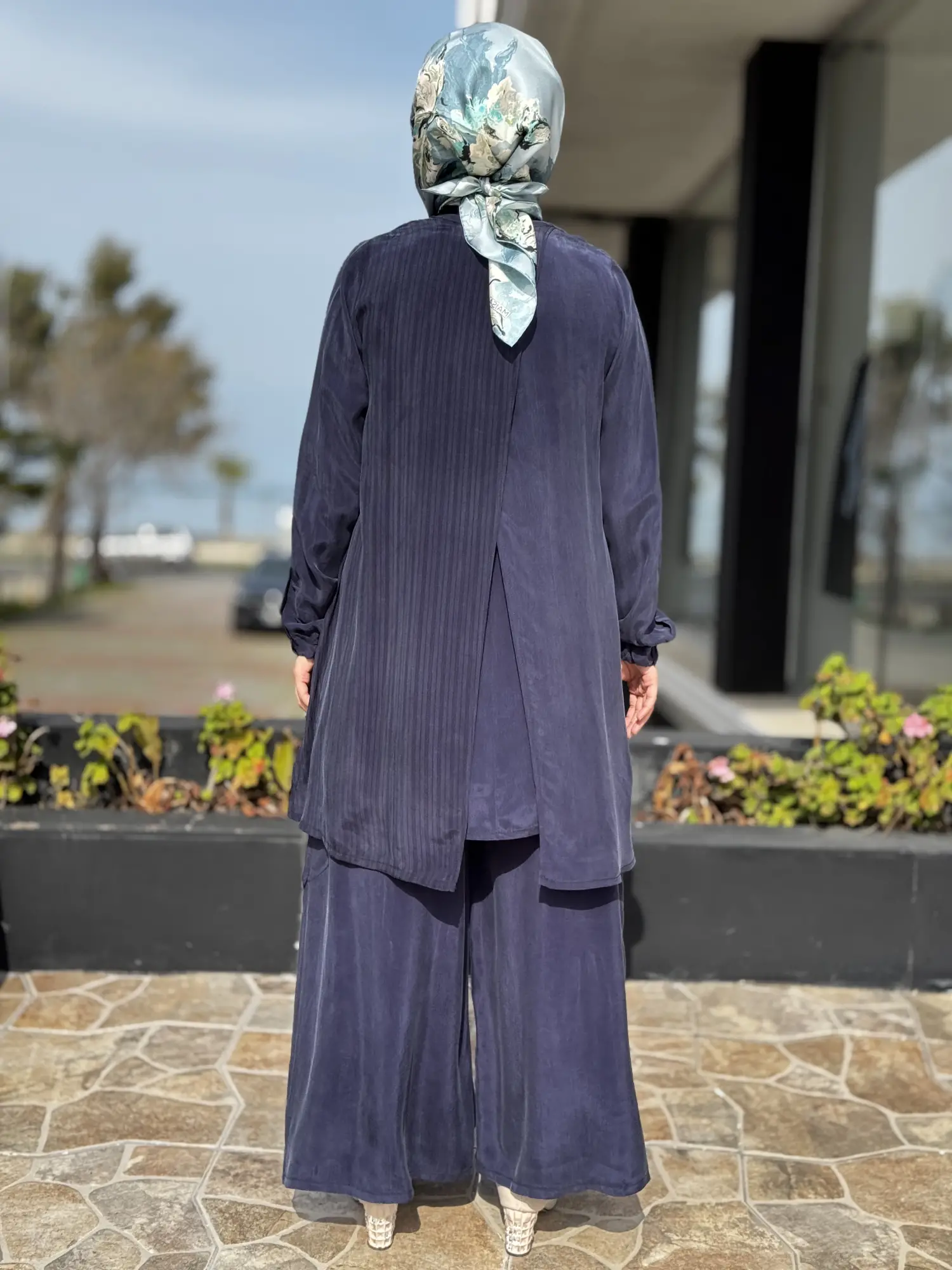 Misswhence 3 lü Cupra İpek Ceket Tunik Pantolon Takım 39208