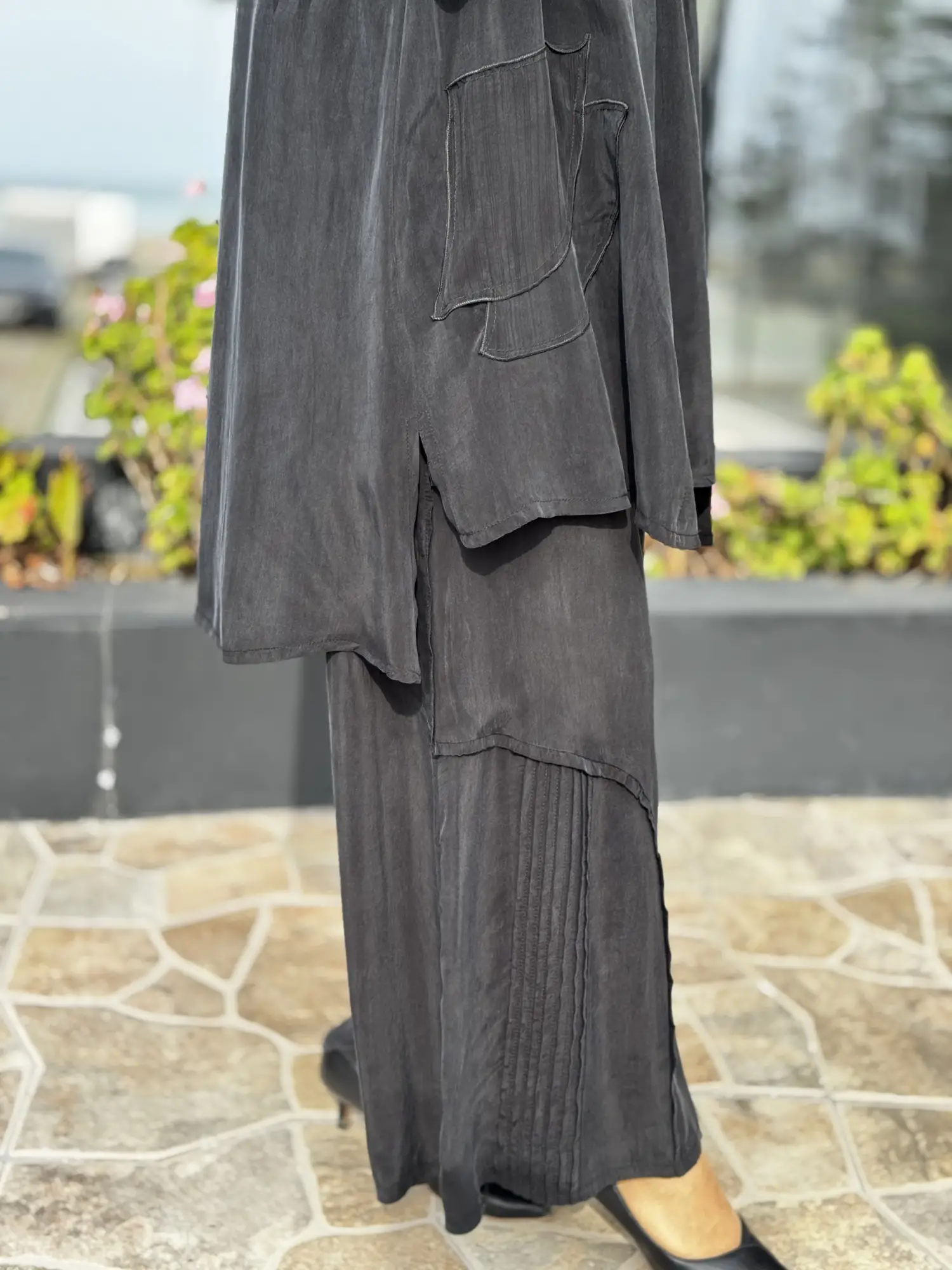 Misswhence 3 lü Cupra İpek Ceket Tunik Pantolon Takım 39208