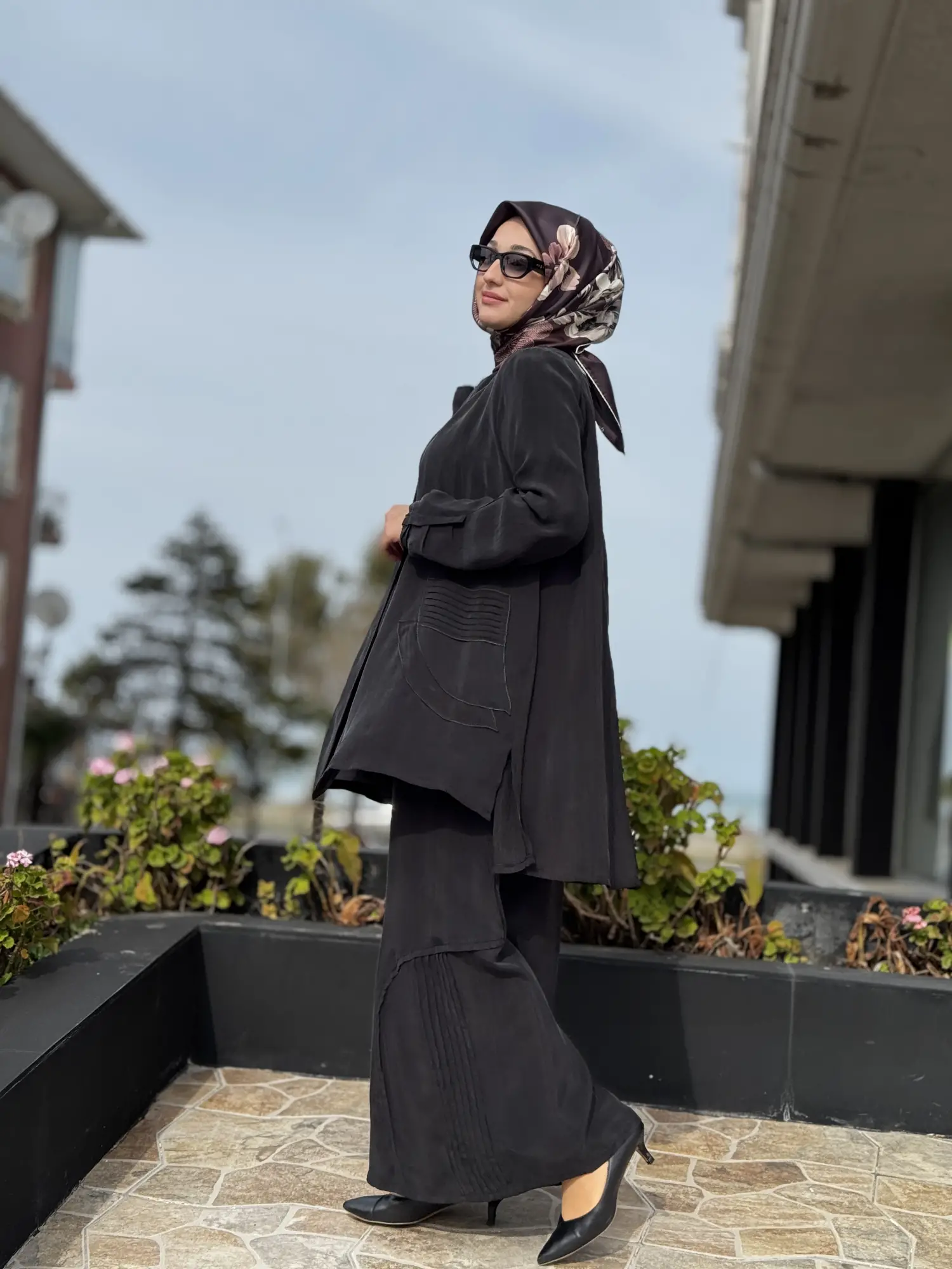 Misswhence 3 lü Cupra İpek Ceket Tunik Pantolon Takım 39208