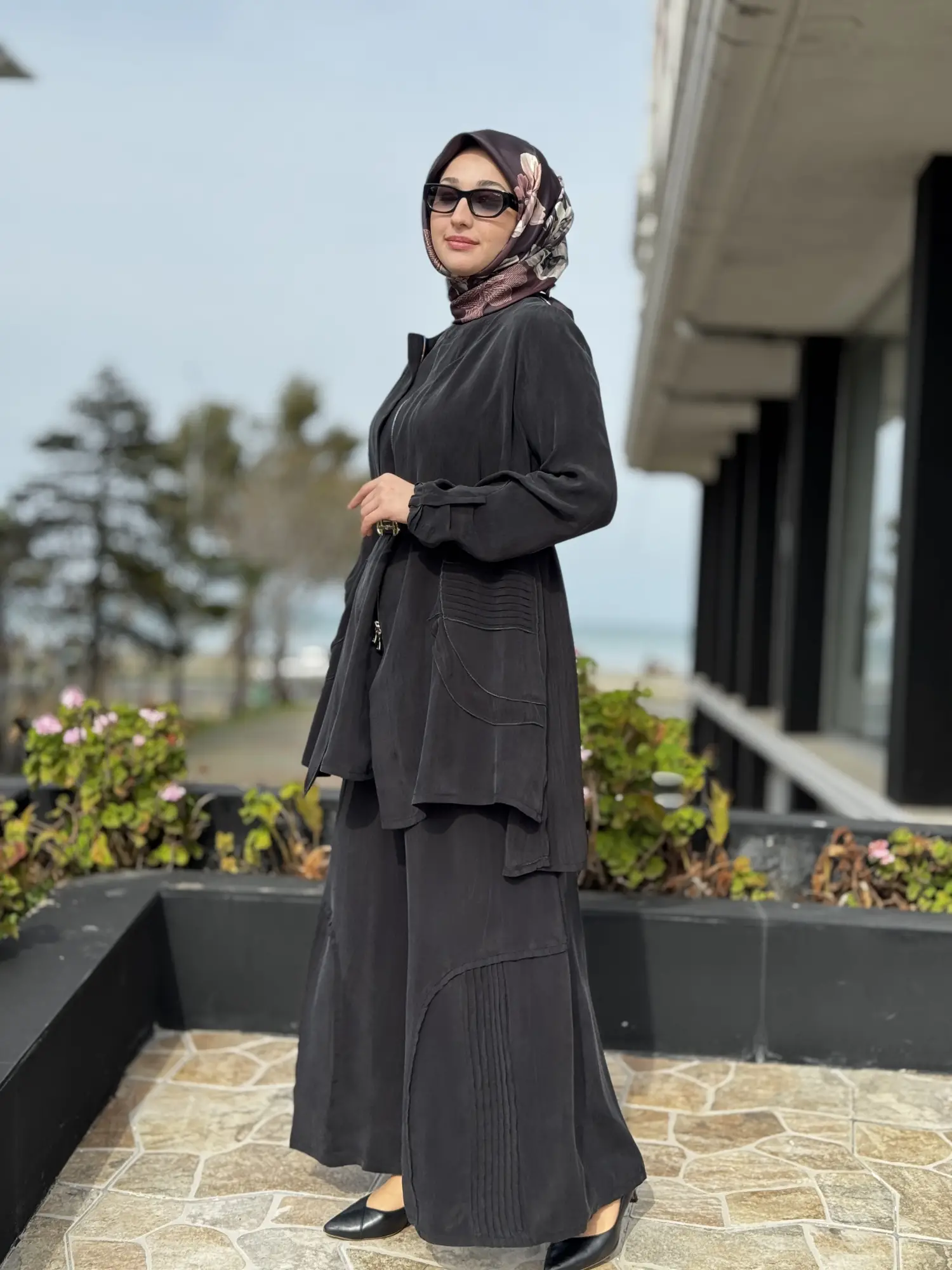 Misswhence 3 lü Cupra İpek Ceket Tunik Pantolon Takım 39208