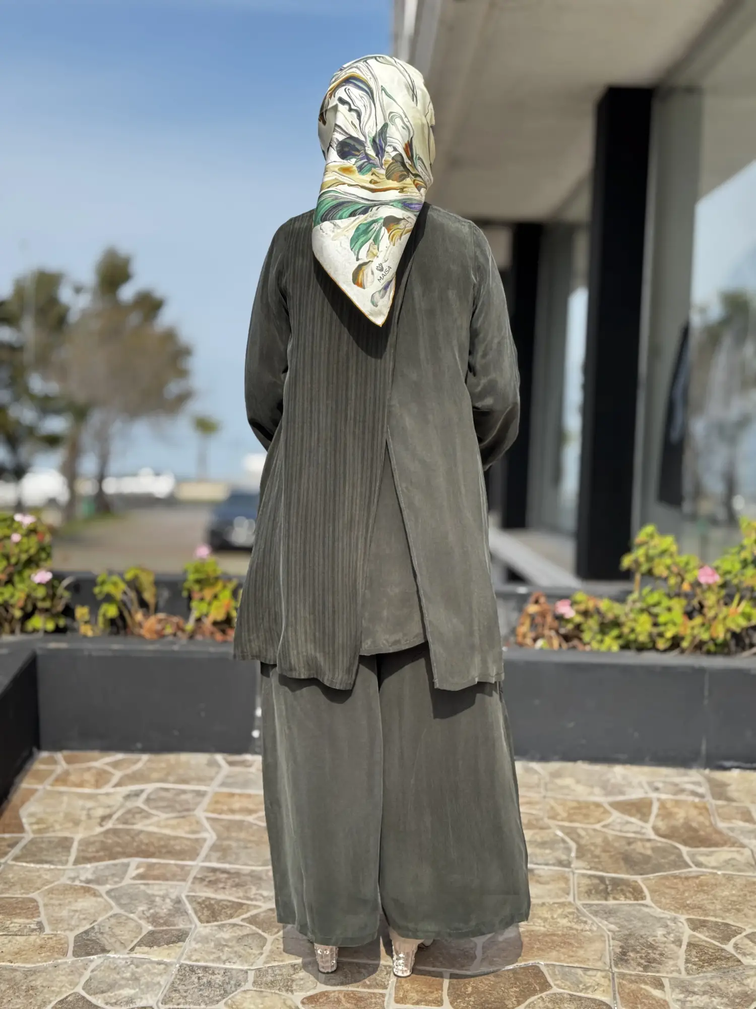 Misswhence 3 lü Cupra İpek Ceket Tunik Pantolon Takım 39208