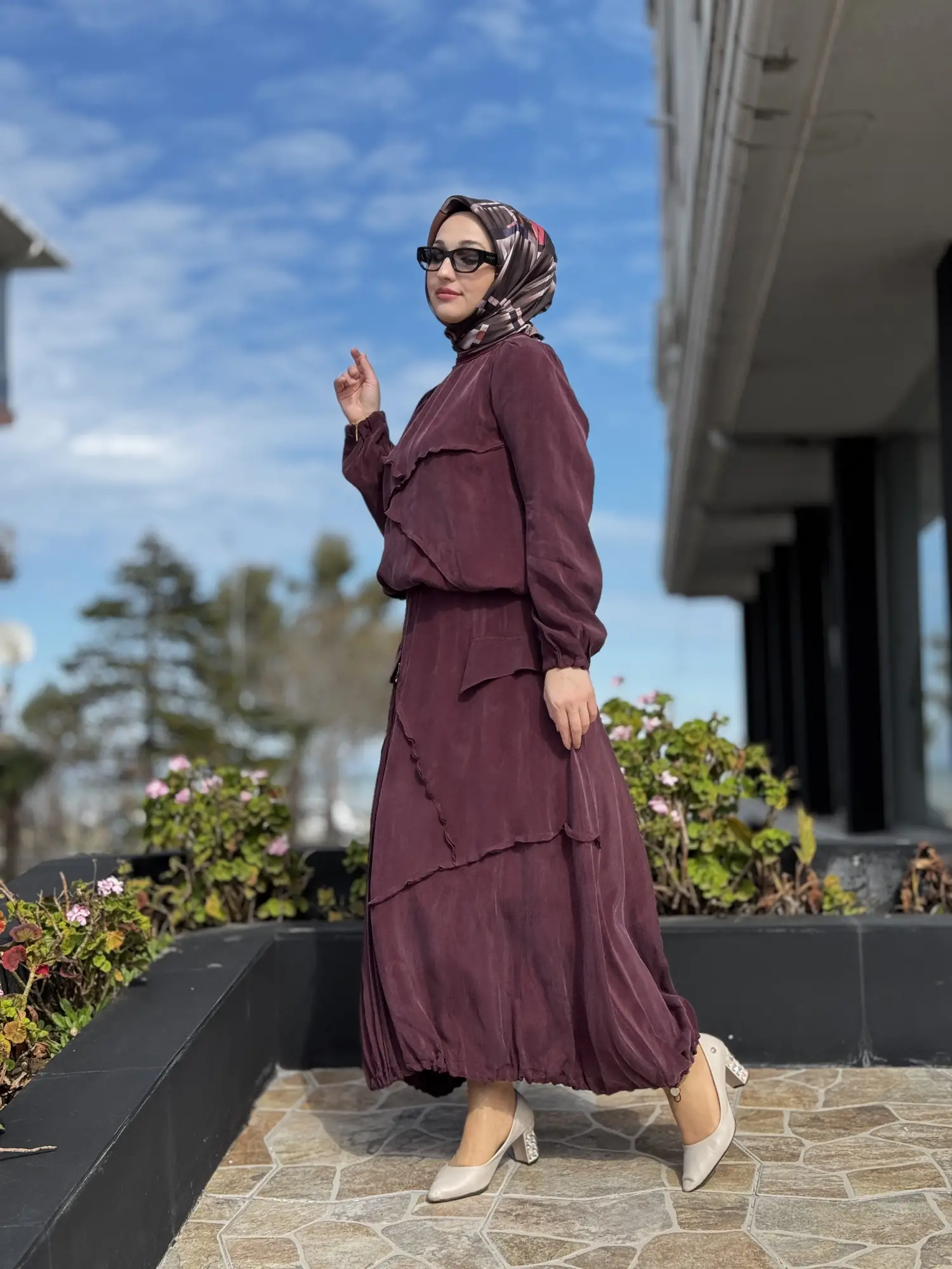 Misswhence Büzgü ve Fermuar Detaylı Cupra İpek Etek Bluz Takım 39020