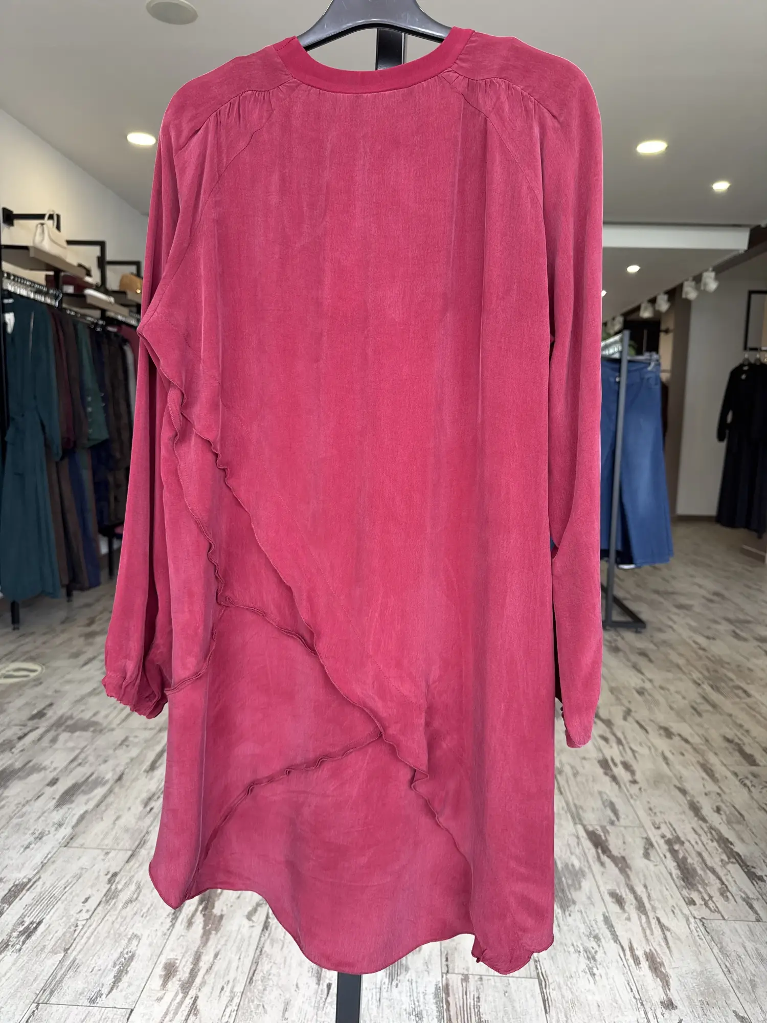 Misswhence Nervür Detaylı Cupra İpek Tunik 39017