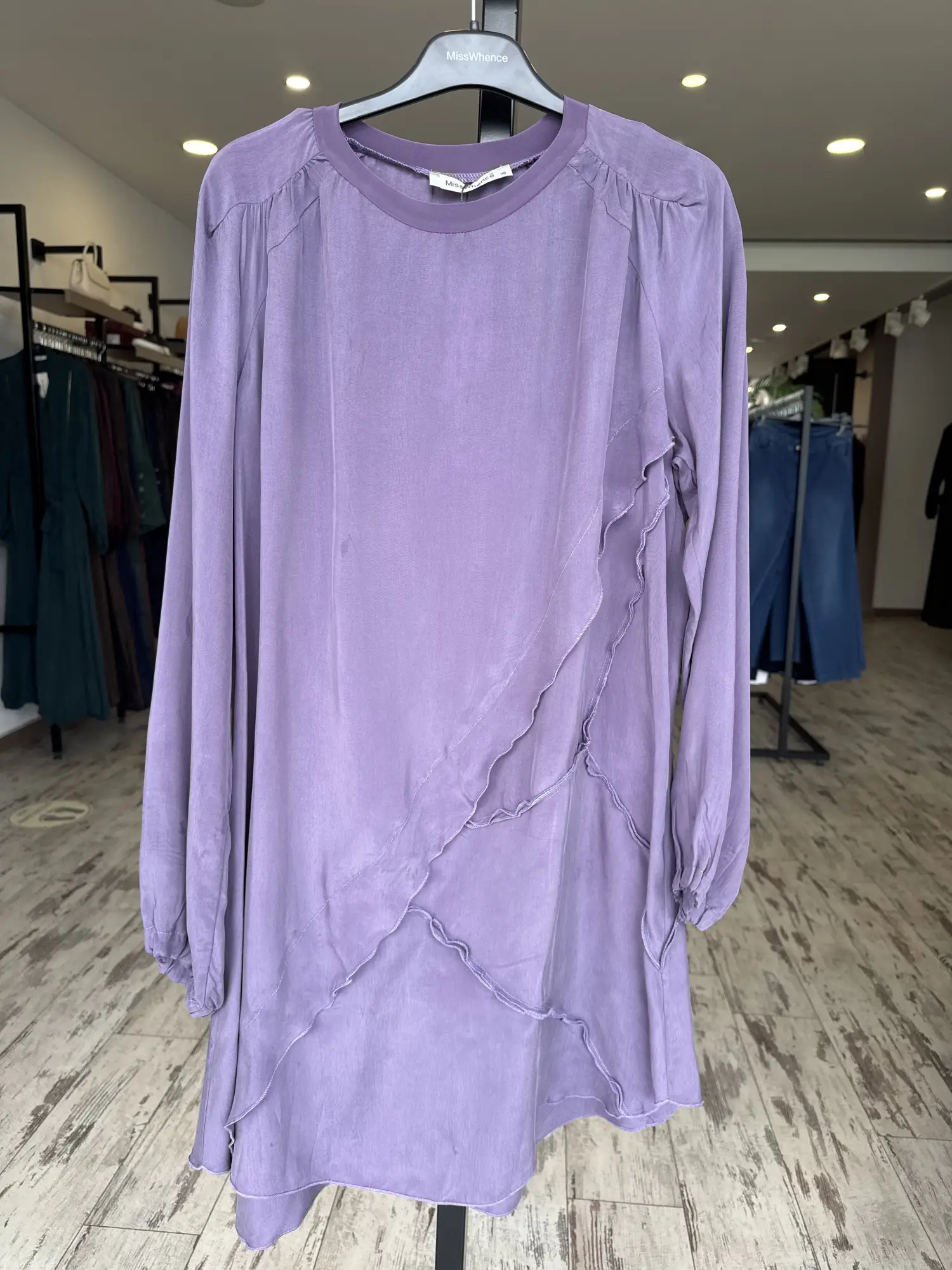 Misswhence Nervür Detaylı Cupra İpek Tunik 39017