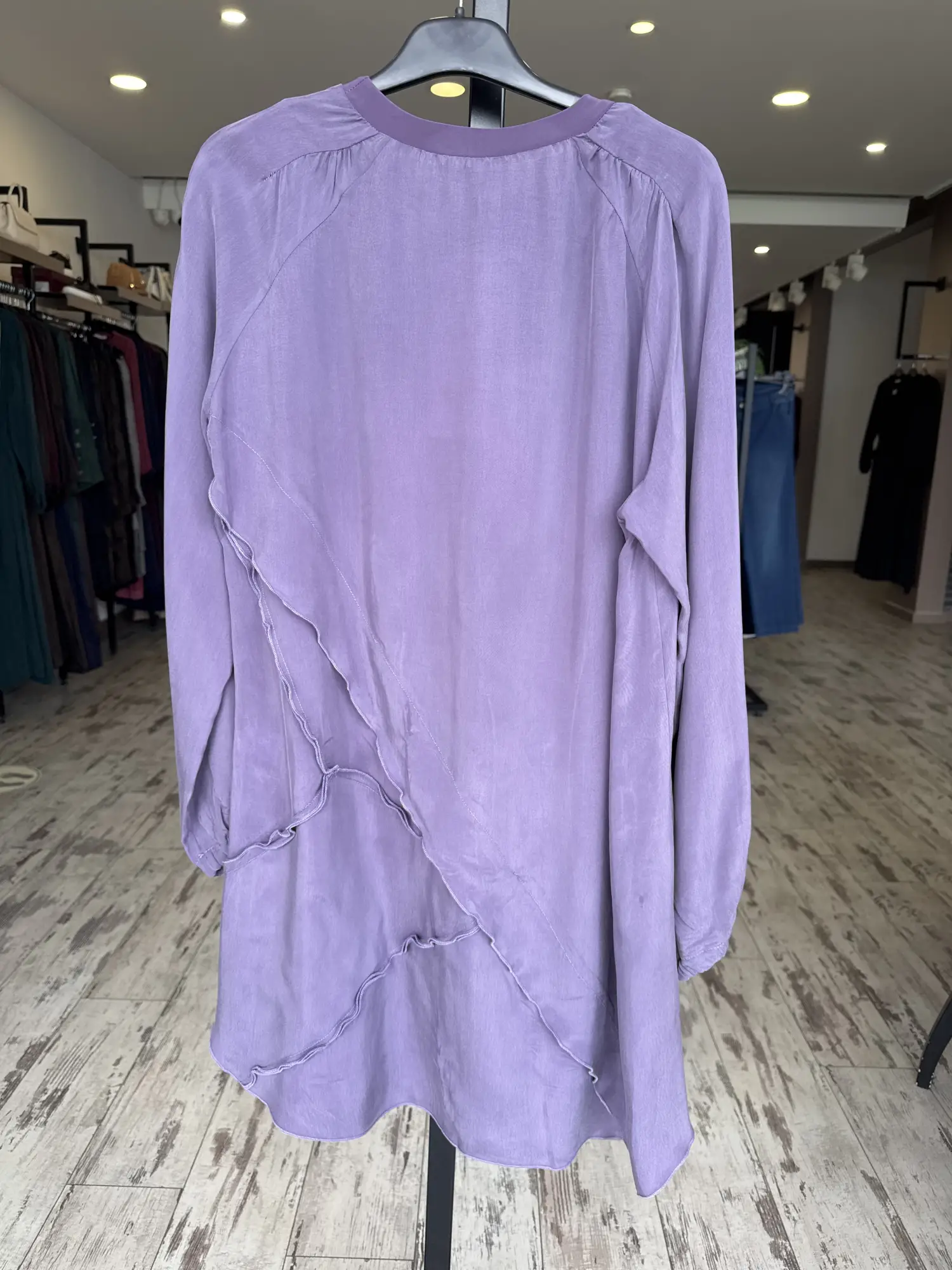 Misswhence Nervür Detaylı Cupra İpek Tunik 39017