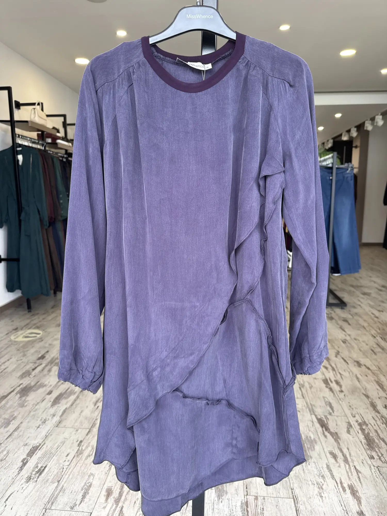 Misswhence Nervür Detaylı Cupra İpek Tunik 39017